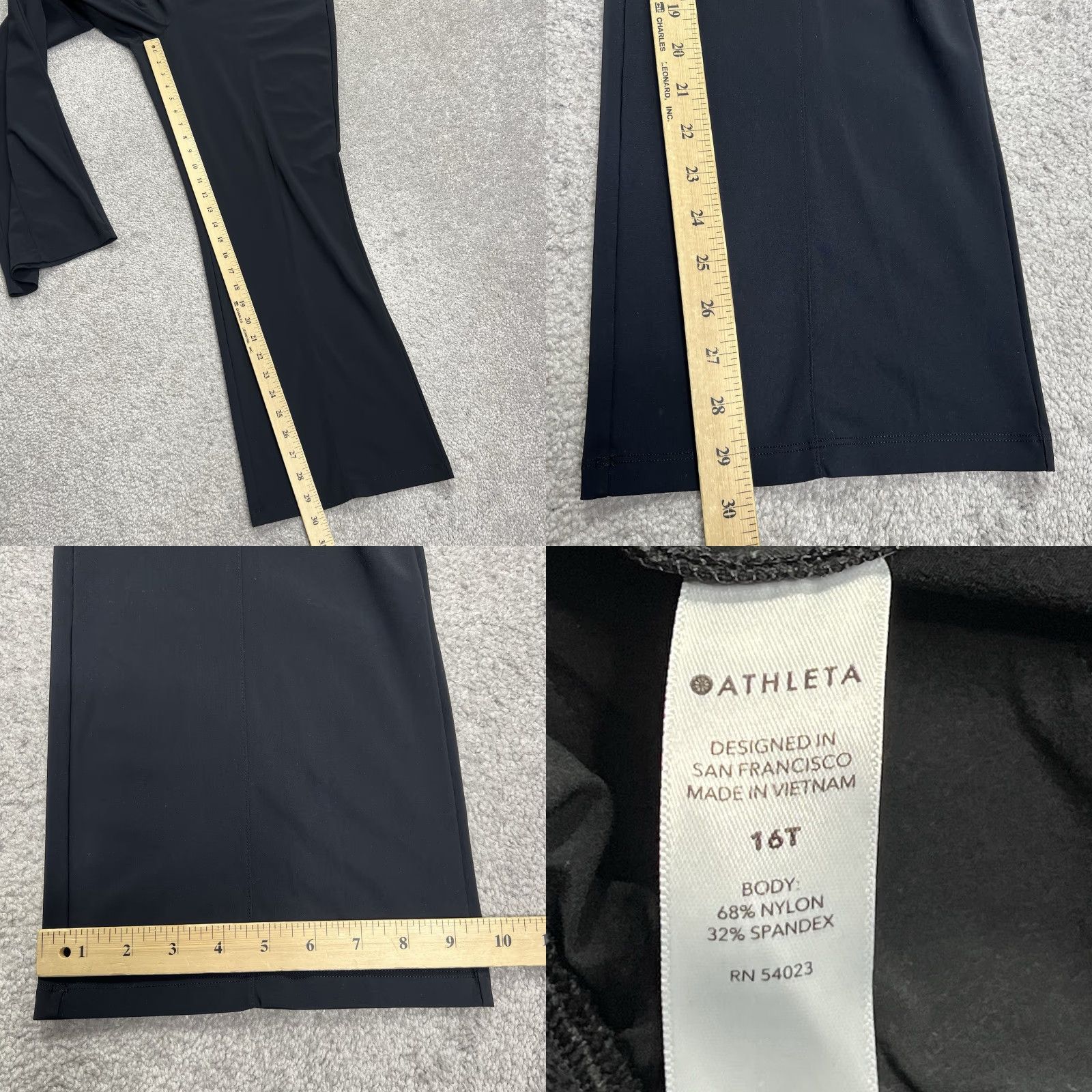 Athleta Athleta Cosmic Kick Flare Pant Women’s 16T Black Pockets Stretch Athletic Tall 34 Inseam Casual Size 38" / US 16 / IT 52 - 9 Thumbnail