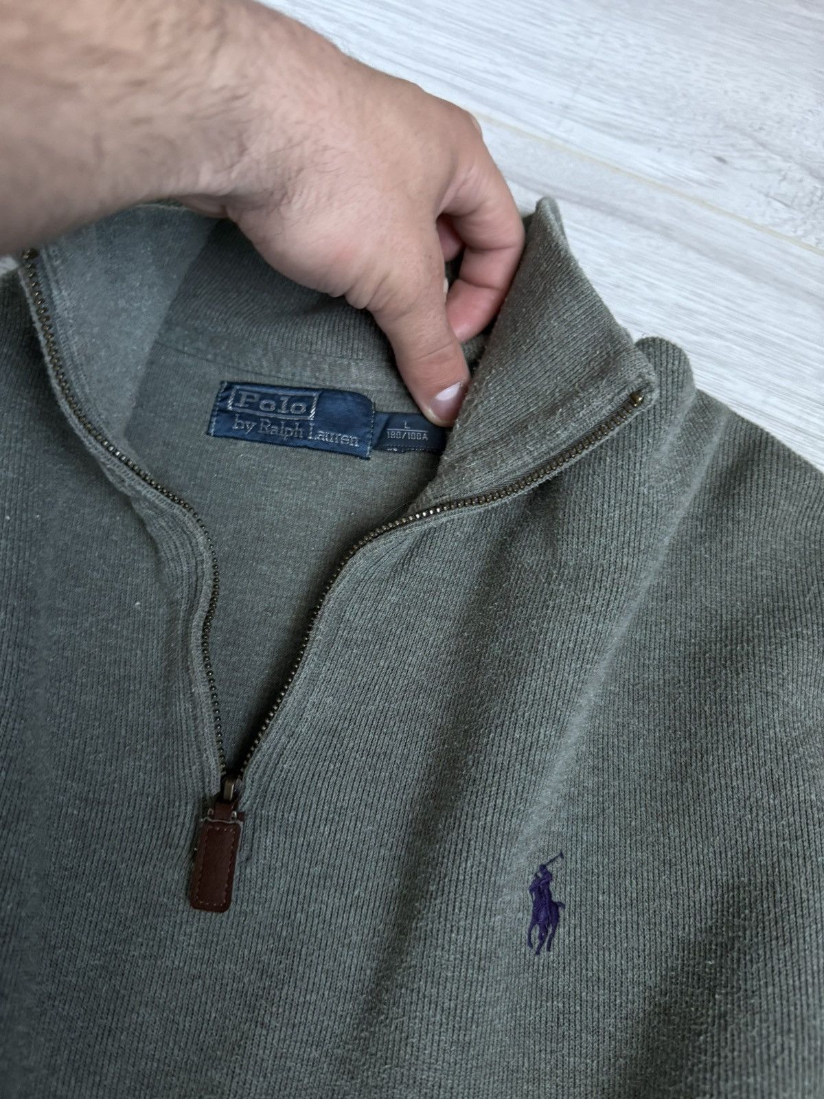 Polo Ralph Lauren × Vintage Vintage Polo Ralph Lauren 1/4 zip up shirt sweater Size US L / EU 52-54 / 3 - 3 Thumbnail