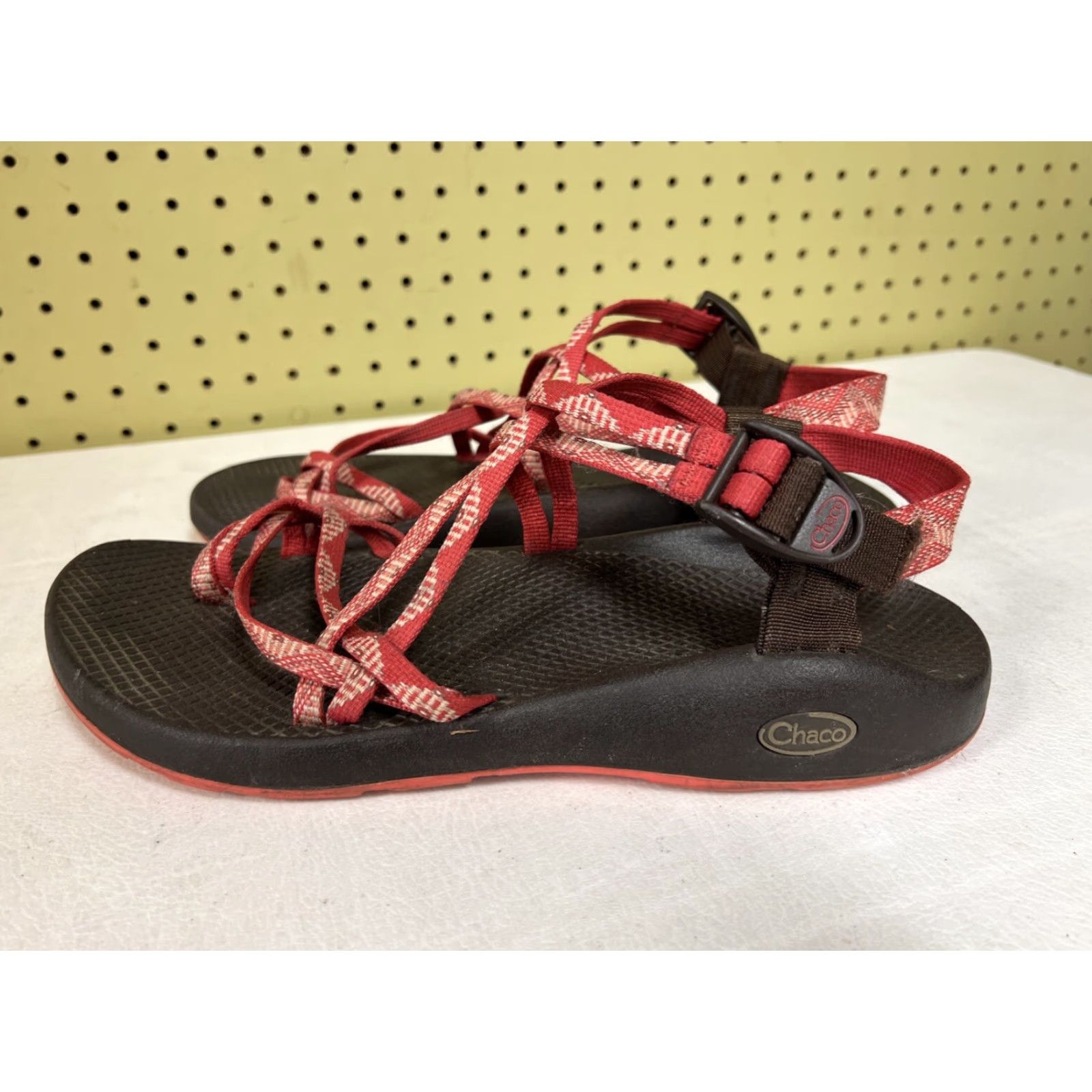 Chaco Chaco ZX/2 Womens Sandal Aztec Pattern Pink 12 Vibram Sole Strappy Adjustable Strap Buckle Rubber M Upper Insole Logo EcoTread Casual Activewear Shoes Size US 12 / IT 42 - 3 Thumbnail