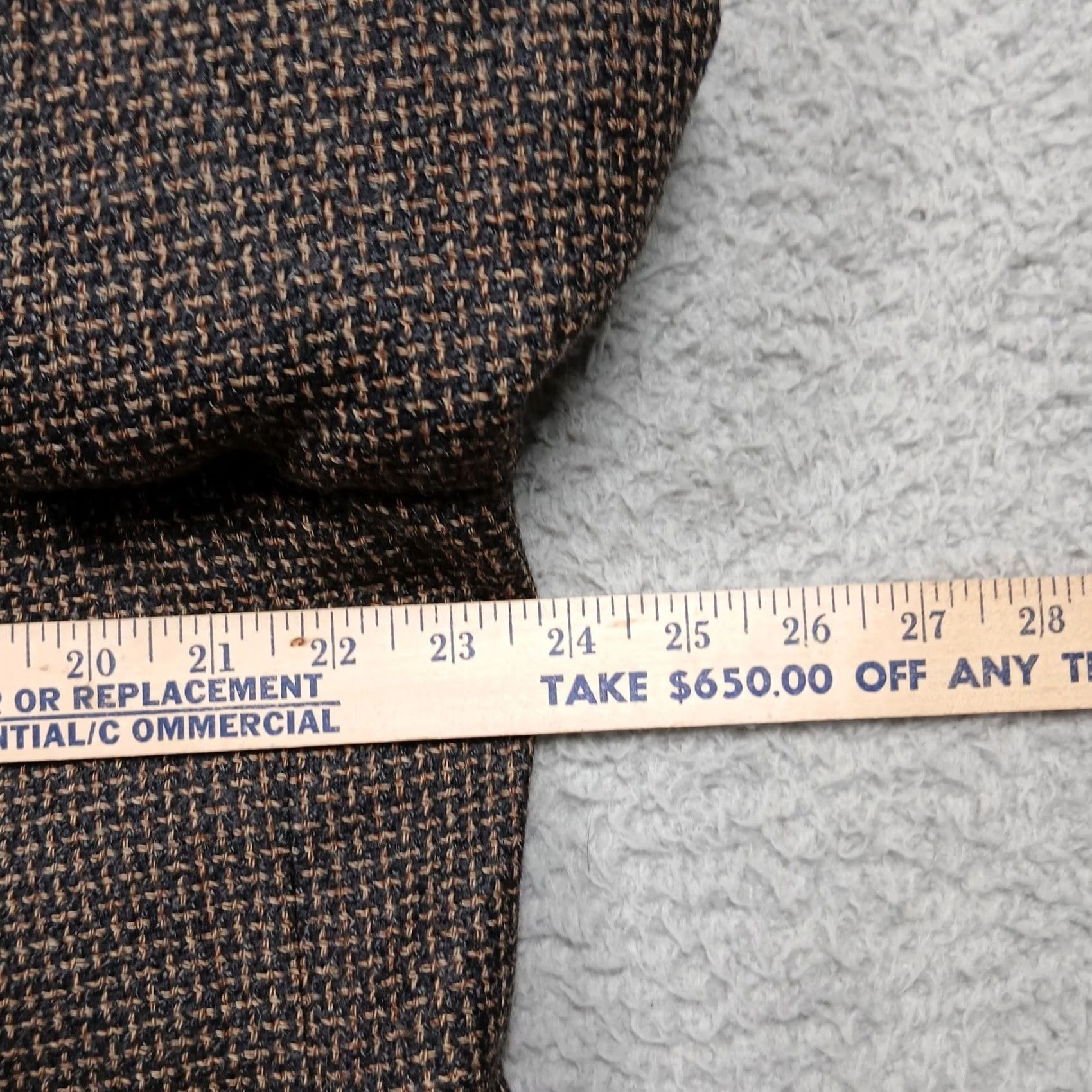 Vintage Hickey Freeman Wool Blazer Mens 46R Brown Houndstooth Van Boven Collection - Size 46 - Classic Sport Coat Size 46R - 6 Thumbnail