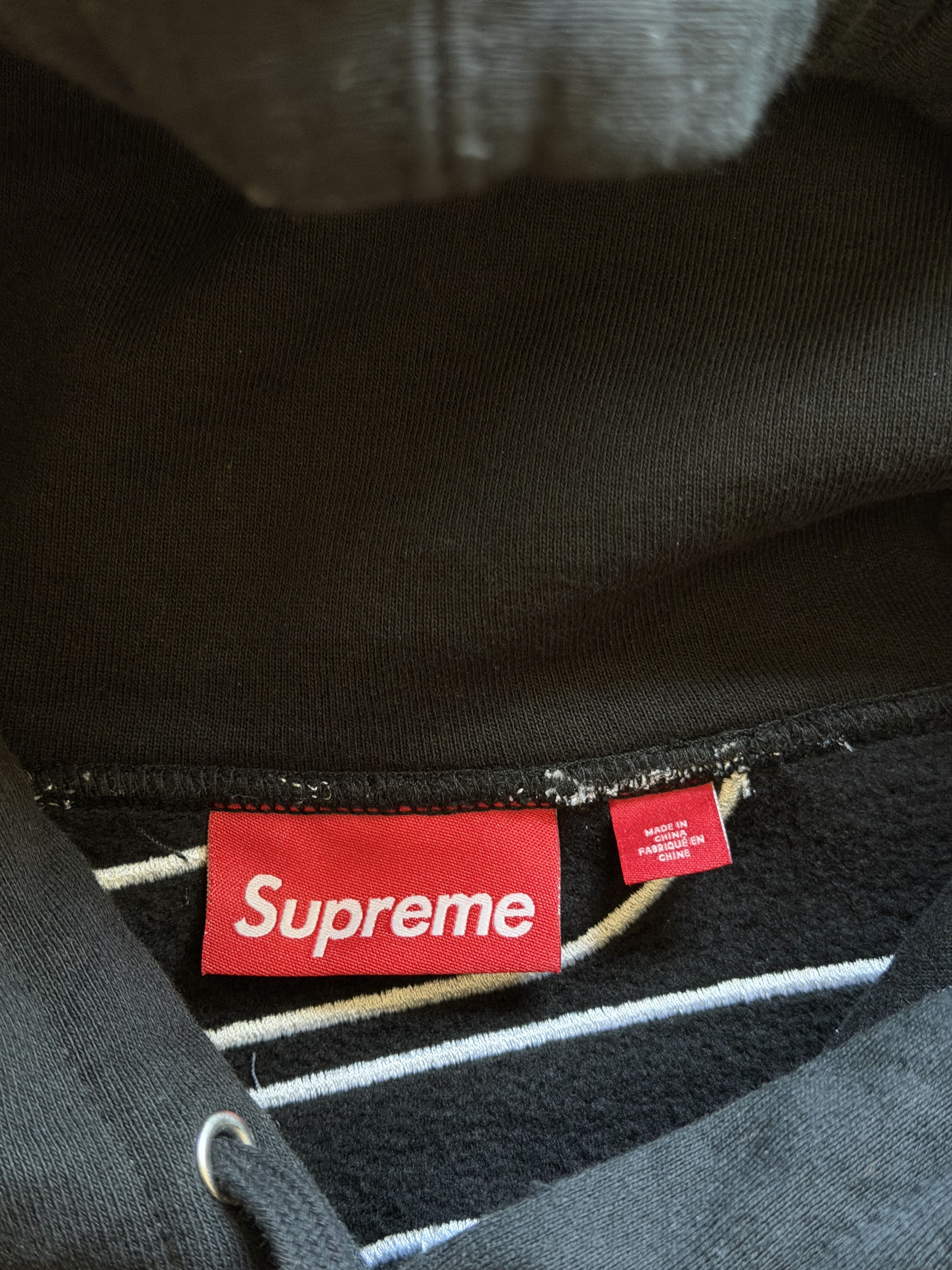 Supreme Supreme Satin Applique Hoodie in Black Size US XL / EU 56 / 4 - 6 Thumbnail