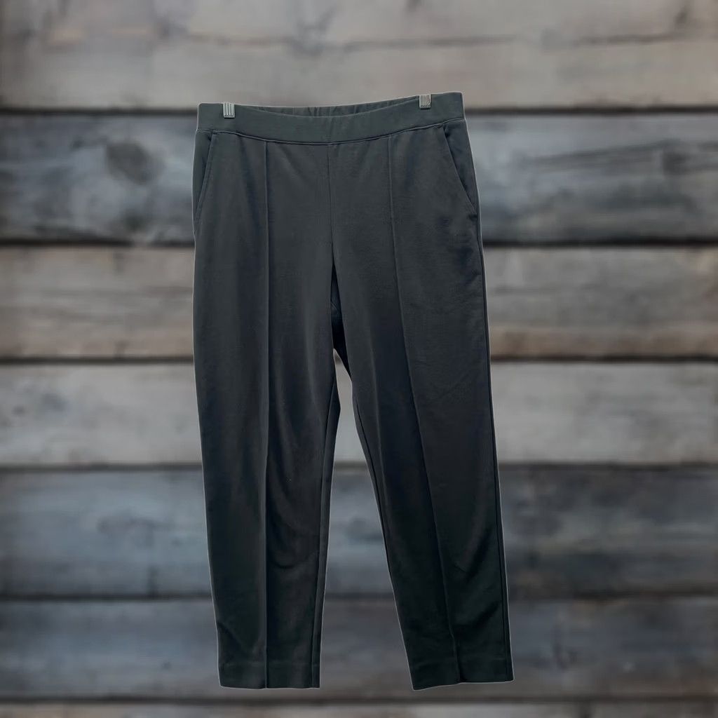 J.Crew J.Crew Pintuck Sweatpants Womens L Black High Rise Ponte Knit Slim Tapered Size 36" / US 14 / IT 50 - 1 Thumbnail