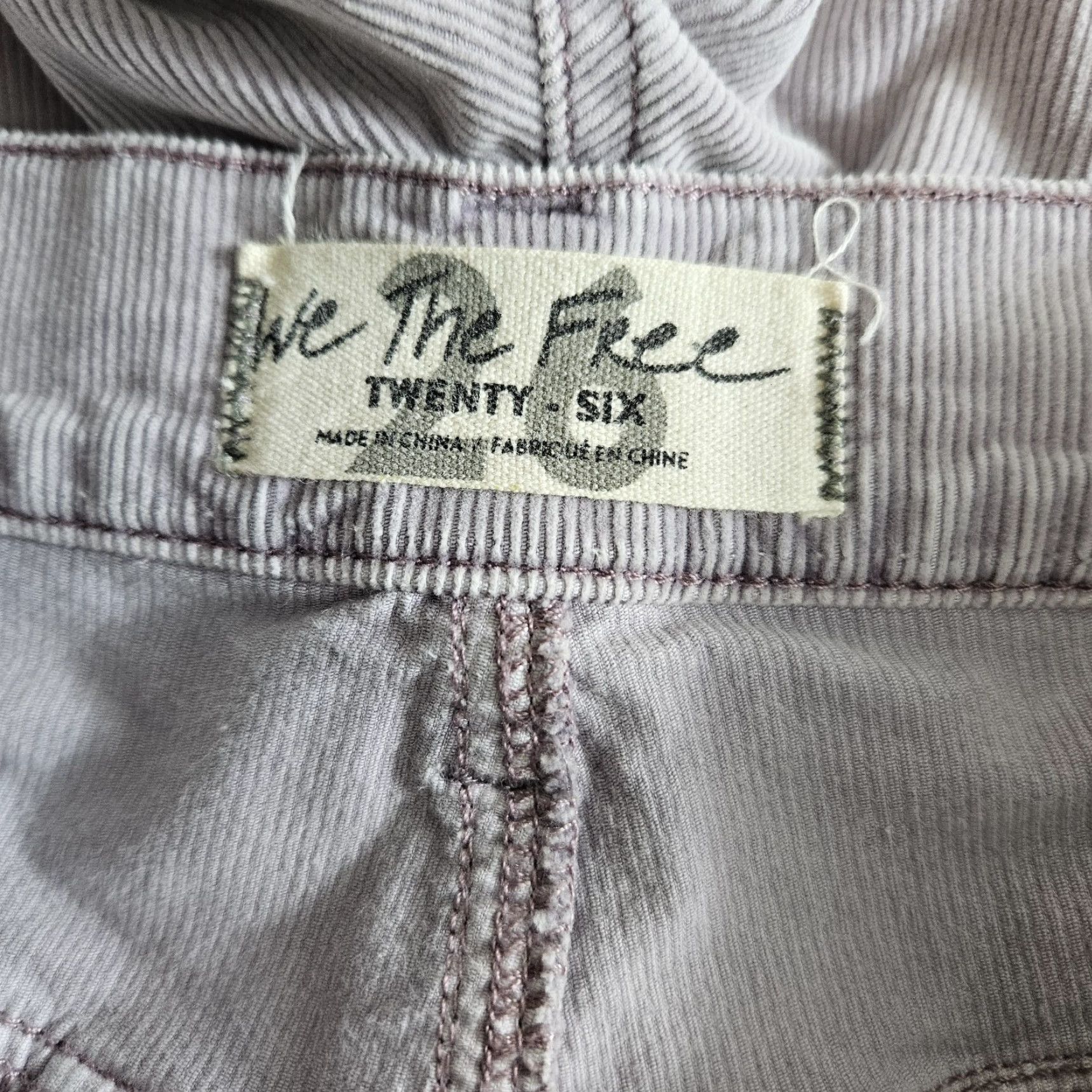 Vintage We The Free Womens Corduroy Ankle Pants Sz 26 Light Purple Sun Chaser Skinny Inseam 26.5" Juniors? No. Mens? No. Size 26" / US 2 / IT 38 - 7 Thumbnail