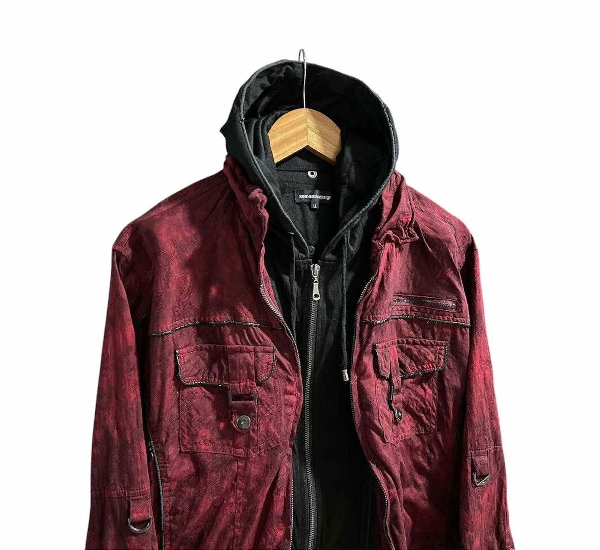 If Six Was Nine × Japanese Brand × semanticdesign 🔥Sick Y2K Semantic Design Double Layer Shirt Hood Goth Punk Size US L / EU 52-54 / 3 - 1 Thumbnail