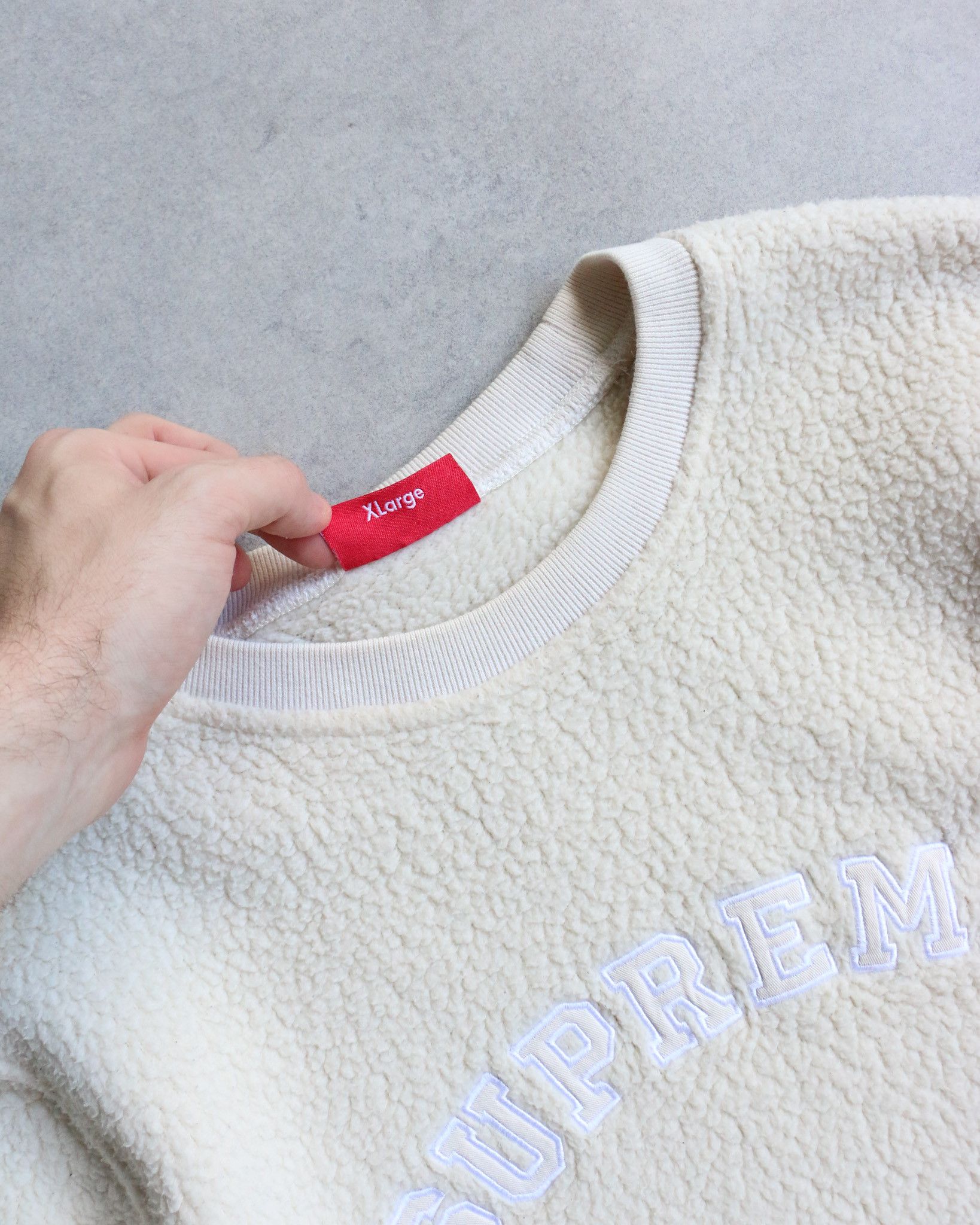 Supreme Supreme Polar Tech Fleece Arc Crewneck Natural Size US XL / EU 56 / 4 - 3 Thumbnail