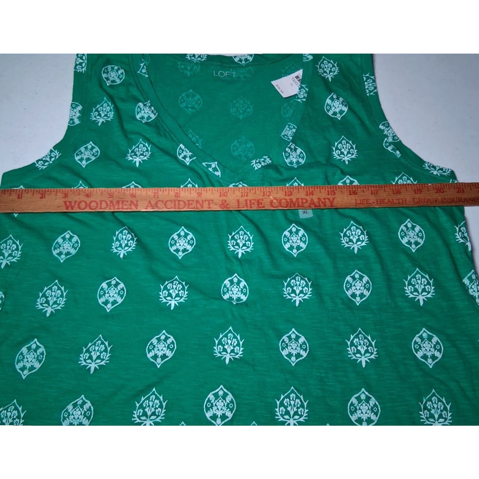 Loft VINTAGE Loft Outlet Tank Top Women XL Green White Floral Kelly Green Burnout New READ Size XL / US 12-14 / IT 48-50 - 3 Thumbnail