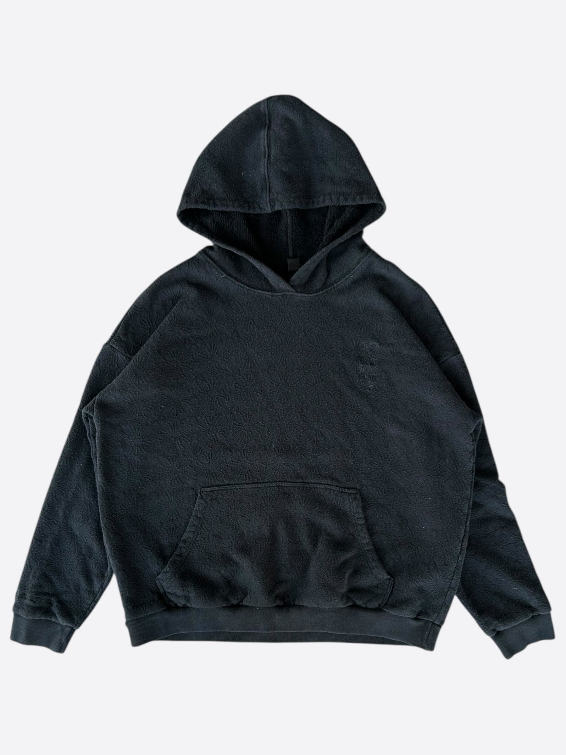 Black Cross Jacquard Embroidered Sweater Hoodie