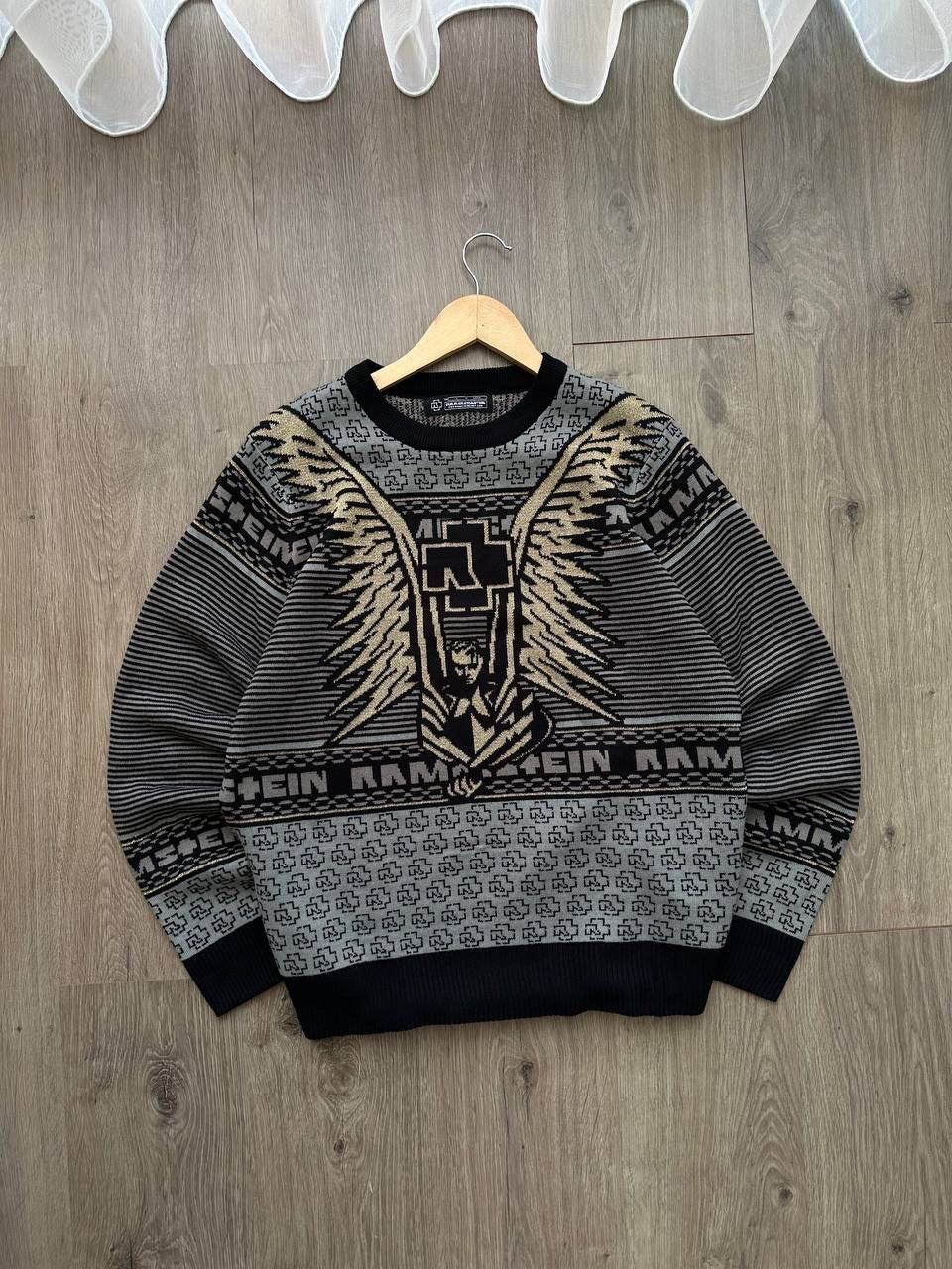 Band Tees × Vintage Vintage Rammstein Rock Band Gray Sweater Center Logo Size US L / EU 52-54 / 3 - 20 Thumbnail