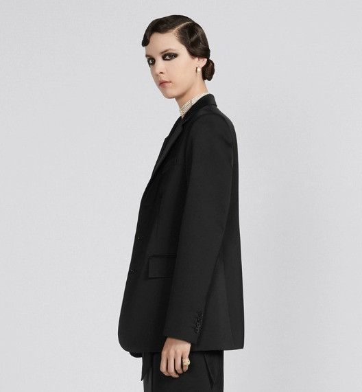 Dior o1w1db10824 Wool & Silk Blazer in Black Size M / US 6-8 / IT 42-44 - 5 Thumbnail