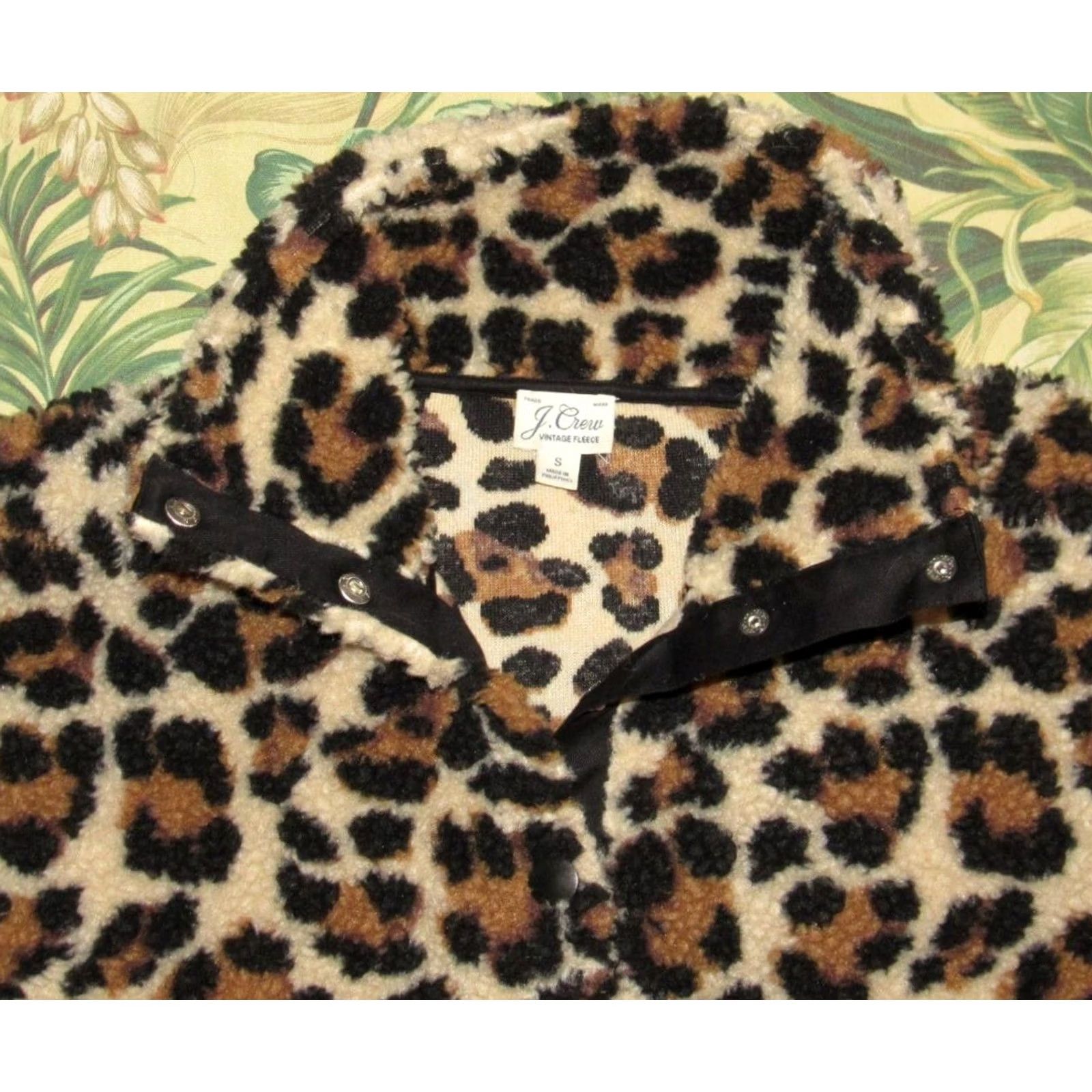 Vintage J CREW Sherpa Snap Fleece In Leopard Print Small Shirt Women XS? Size S / US 4 / IT 40 - 2 Thumbnail