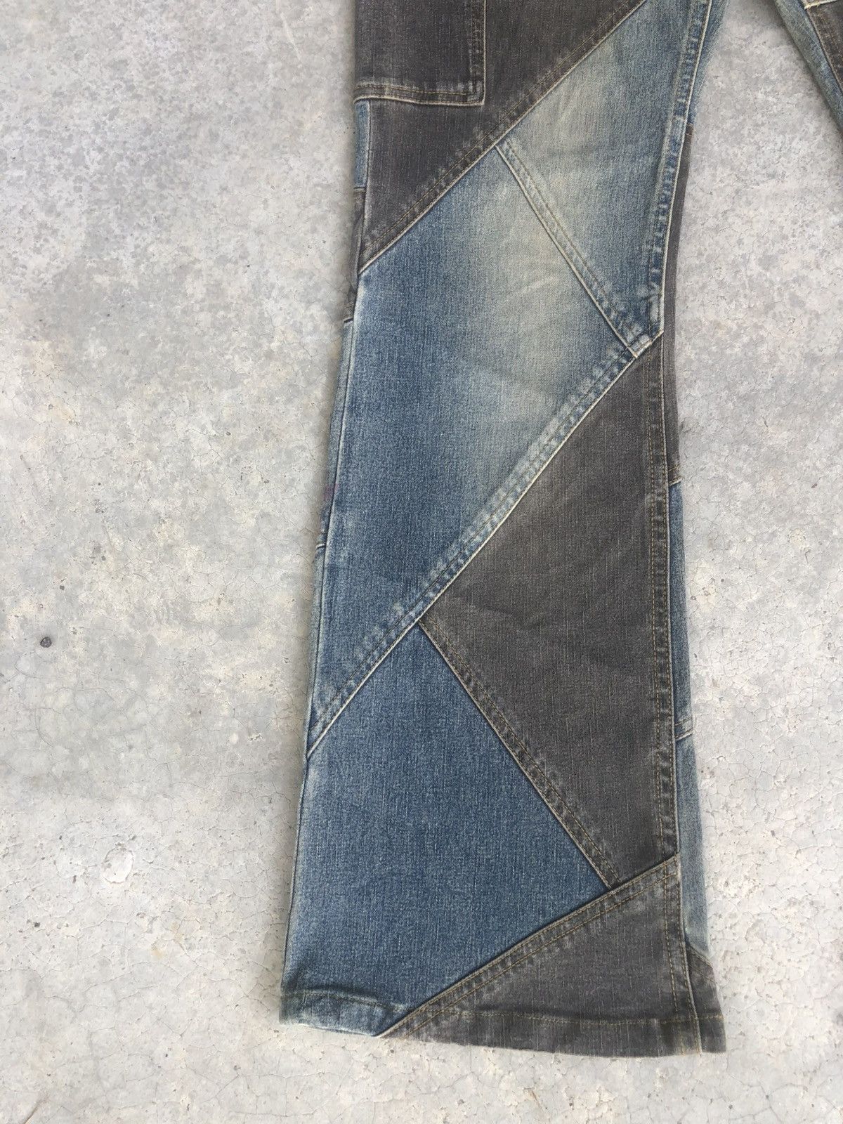 If Six Was Nine Japanese Modern Lover Flared Jeans Distressed Patchwork Size US 32 / EU 48 - 6 Thumbnail
