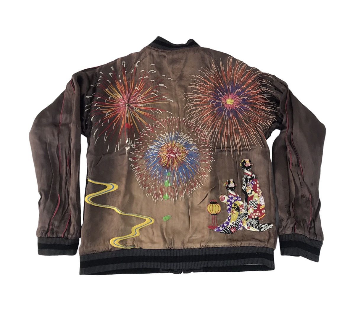 Japanese Brand Reversible Sukajan Souvenir Jacket Embroidery Fireworks Art Size US M / EU 48-50 / 2 - 4 Thumbnail