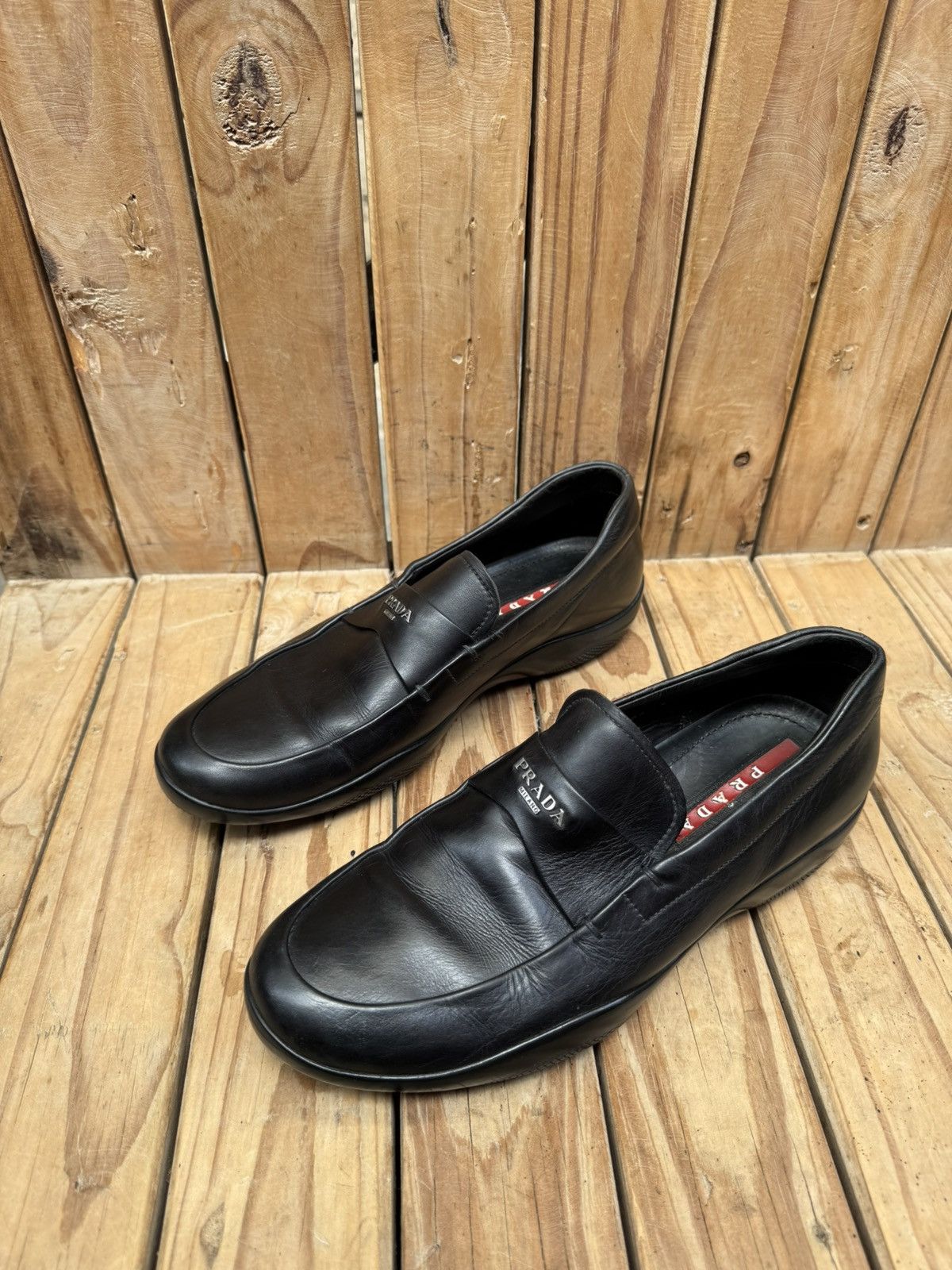 Prada Prada Men’s Penny black Leather Loafers Size Uk 5 USA 6 Size US 6 / EU 39 - 14 Thumbnail