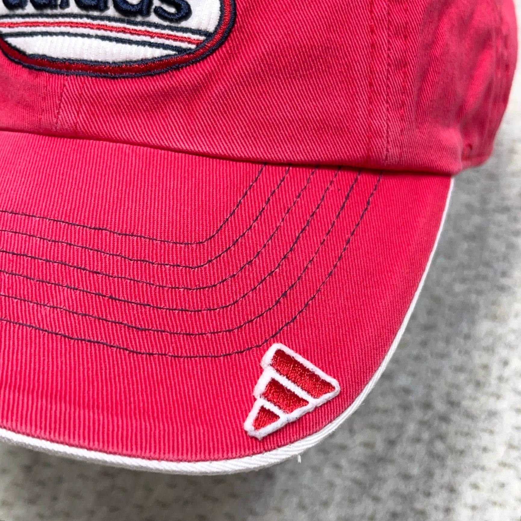 Adidas VINTAGE adidas Hat Cap Red Twill Baseball Cap Adult One Size Adjustable Strap Back Faded Spellout Golf Twill Size ONE SIZE - 3 Thumbnail