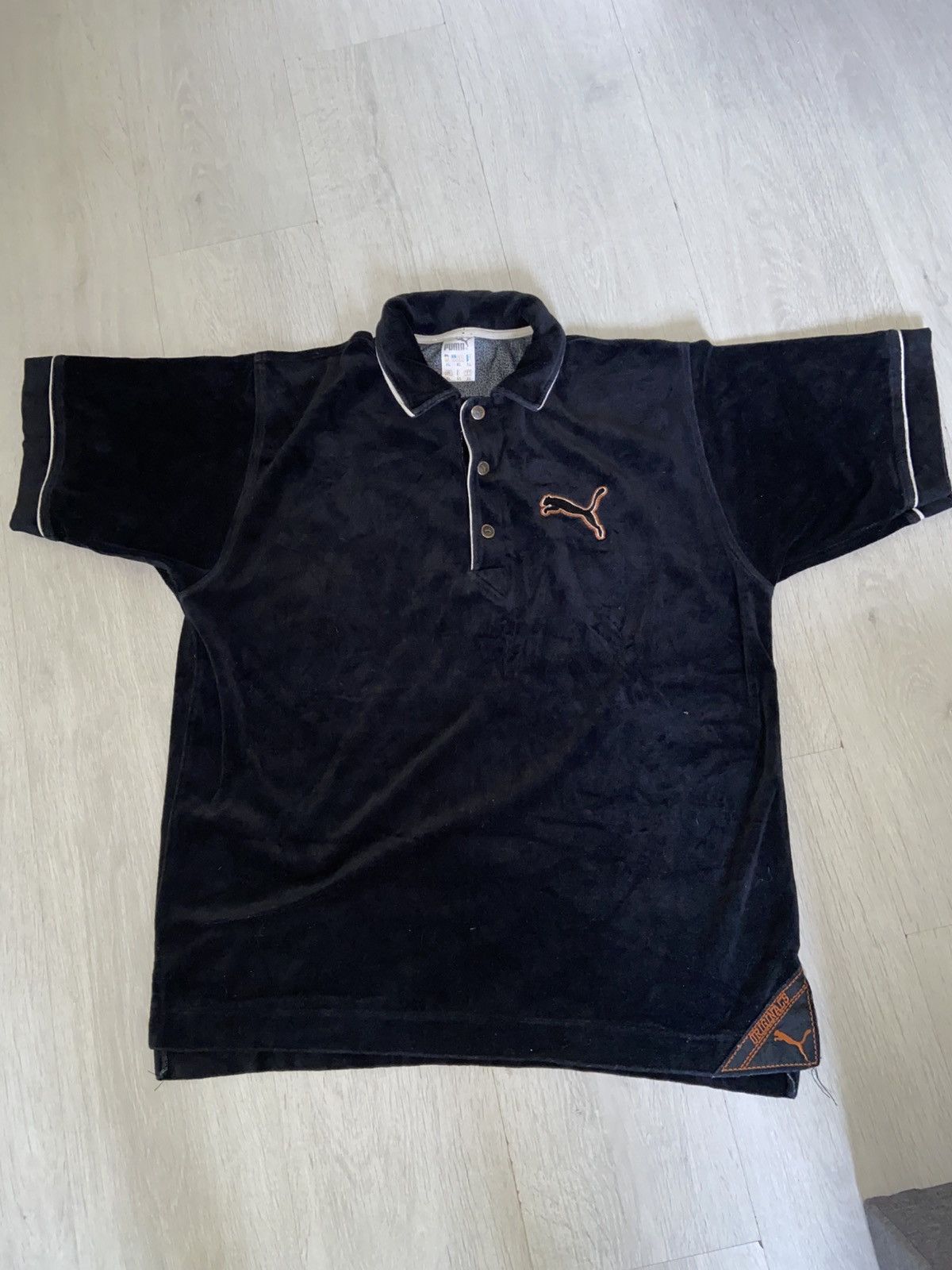 Puma Puma Vintage Velour Polo Shirt 90s (052-01-1992) Size US XL / EU 56 / 4 - 1 Thumbnail