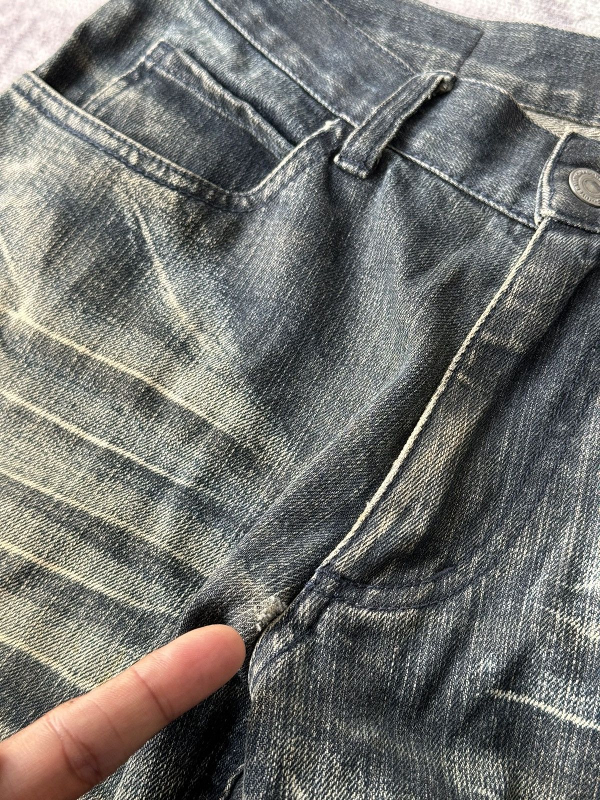 Japanese Brand Vintage A.S.M Super Flared Distressed Denim Size US 29 - 6 Thumbnail