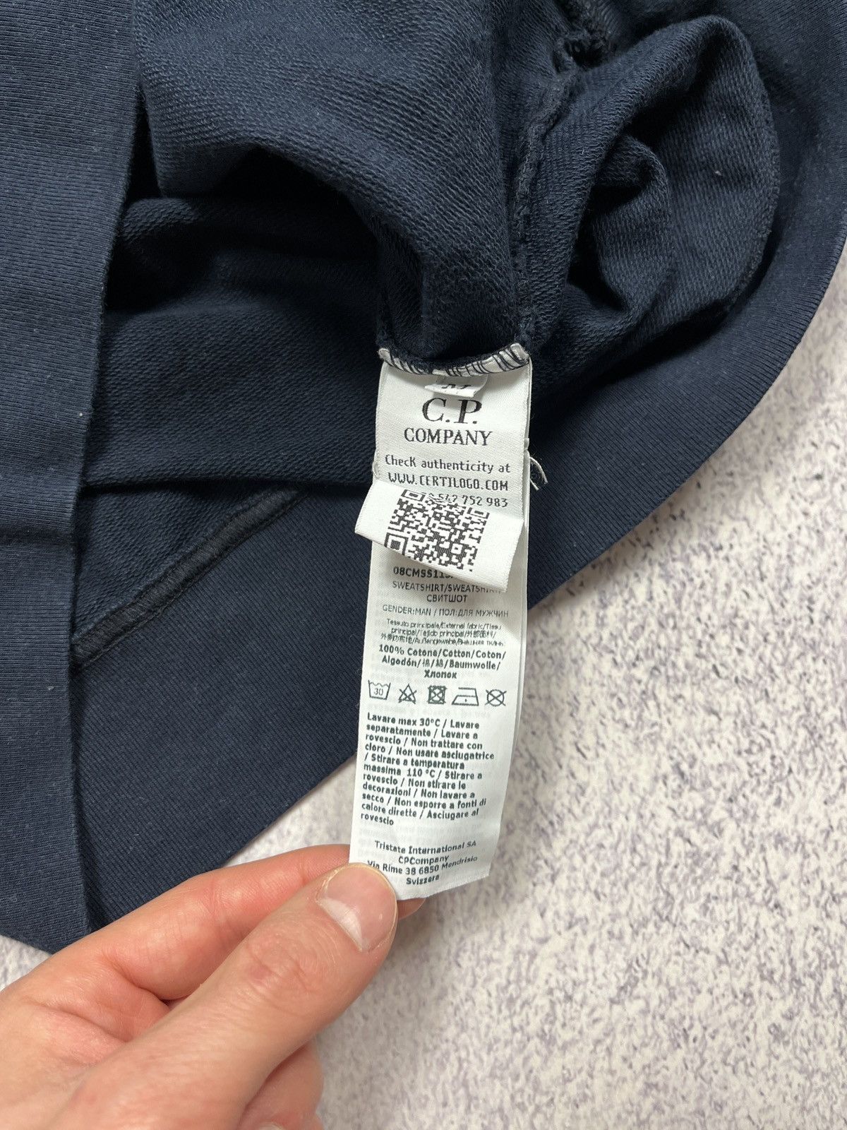 C.P. Company × Massimo Osti × Other C.P. Company Big Embroidered Logo Cotton Navy Sweatshirt Size US M / EU 48-50 / 2 - 13 Thumbnail
