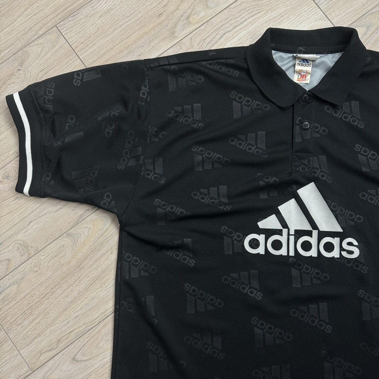Adidas Vintage Y2K Adidas Multi Logo Monogram Boxy Polo Shirt Size US L / EU 52-54 / 3 - 5 Thumbnail