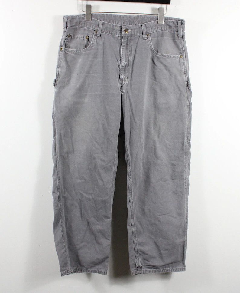 Vintage Carhartt Carpenter Pants 38 Brown 90s Faded Workwear