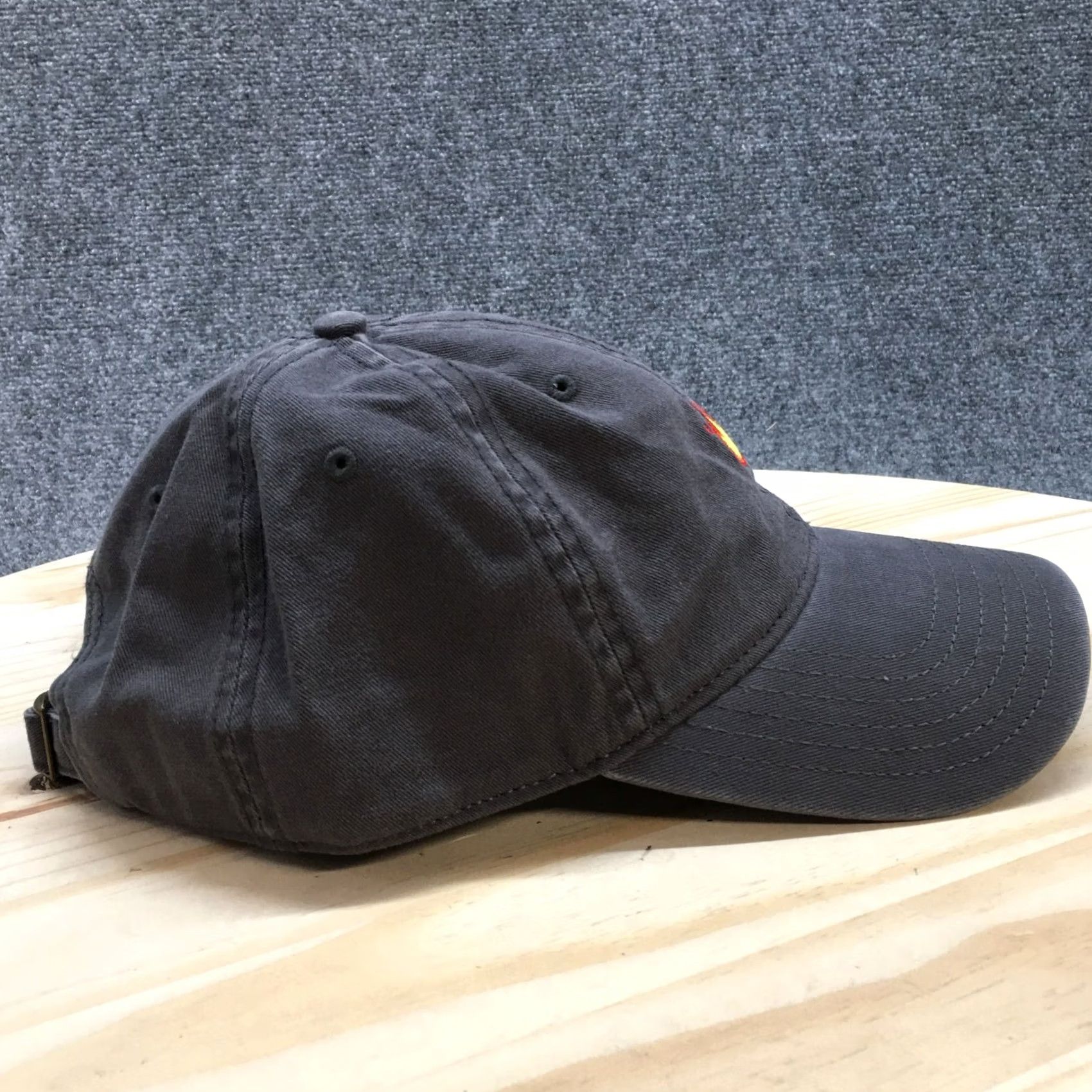 Vintage Fire Emoji OTTO Baseball Cap Hat Mens Gray OS Curve Brim Embroidered Logo Cotton Size ONE SIZE - 5 Thumbnail