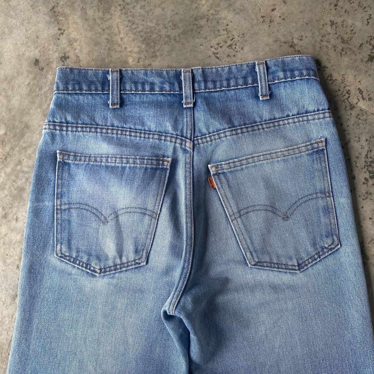 Levi's Vintage Clothing RARE 1970S LEVIS 646 ORANGE TAG FLARED BLUE WASH FRAYED HEM Size US 30 / EU 46 - 14 Thumbnail