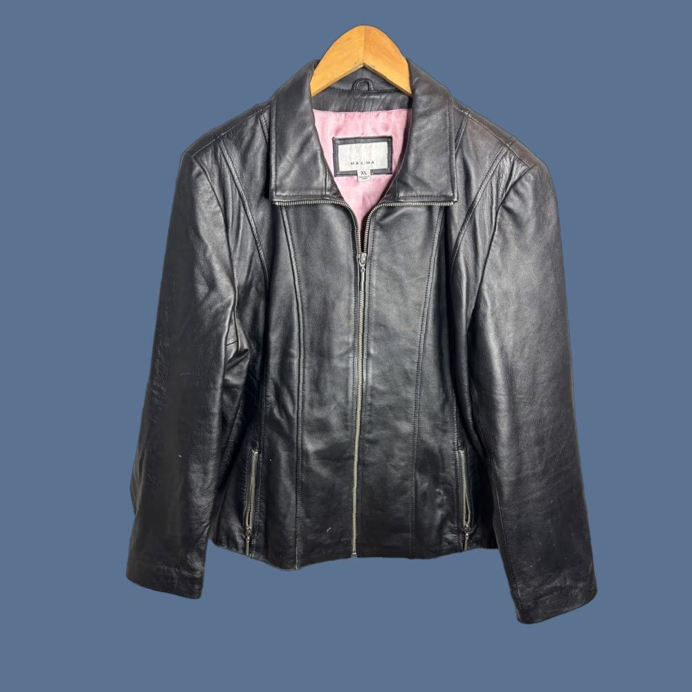 Vintage VINTAGE? No. Wilsons Leather Jacket Womens XL Black Maxima Full Zip Pockets Moto Biker Style Size XL / US 12-14 / IT 48-50 - 1 Thumbnail
