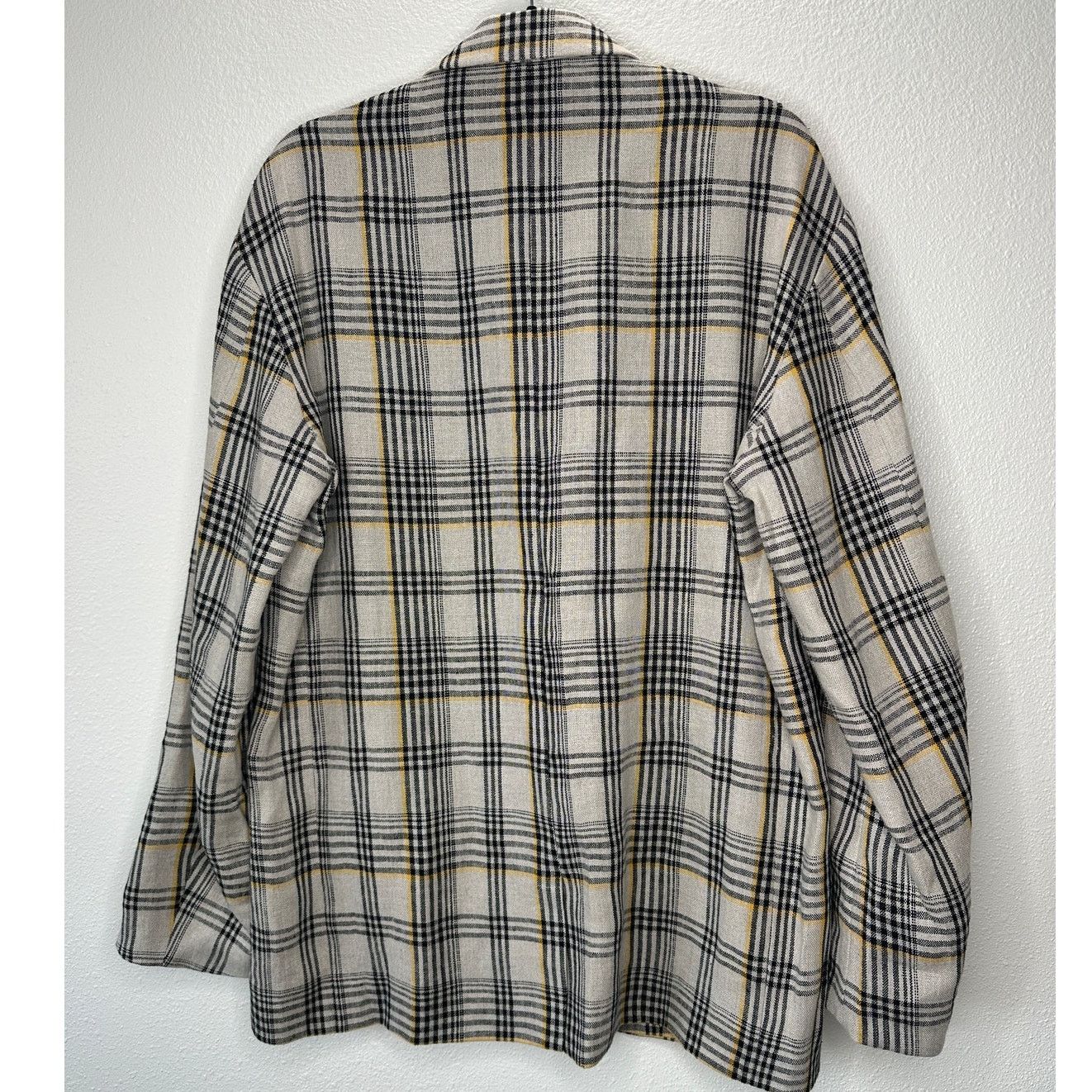Cristaseya NWT Cristaseya Oversized Linen Blazer Ecru Black Plaid M Size US M / EU 48-50 / 2 - 5 Thumbnail