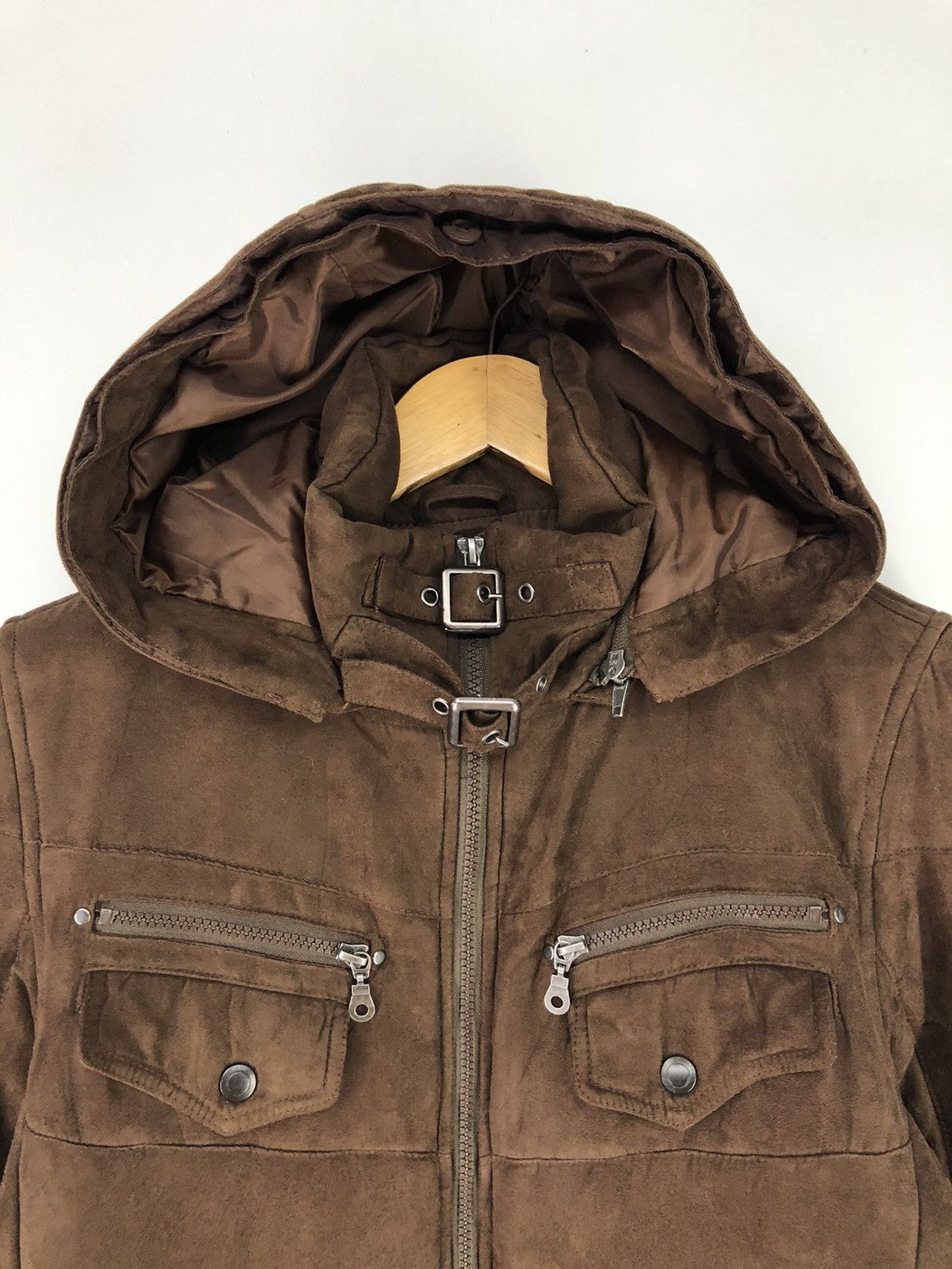Japanese Brand Louis Chavlon Bikers Style Hooded Brown Jacket Size US M / EU 48-50 / 2 - 6 Thumbnail
