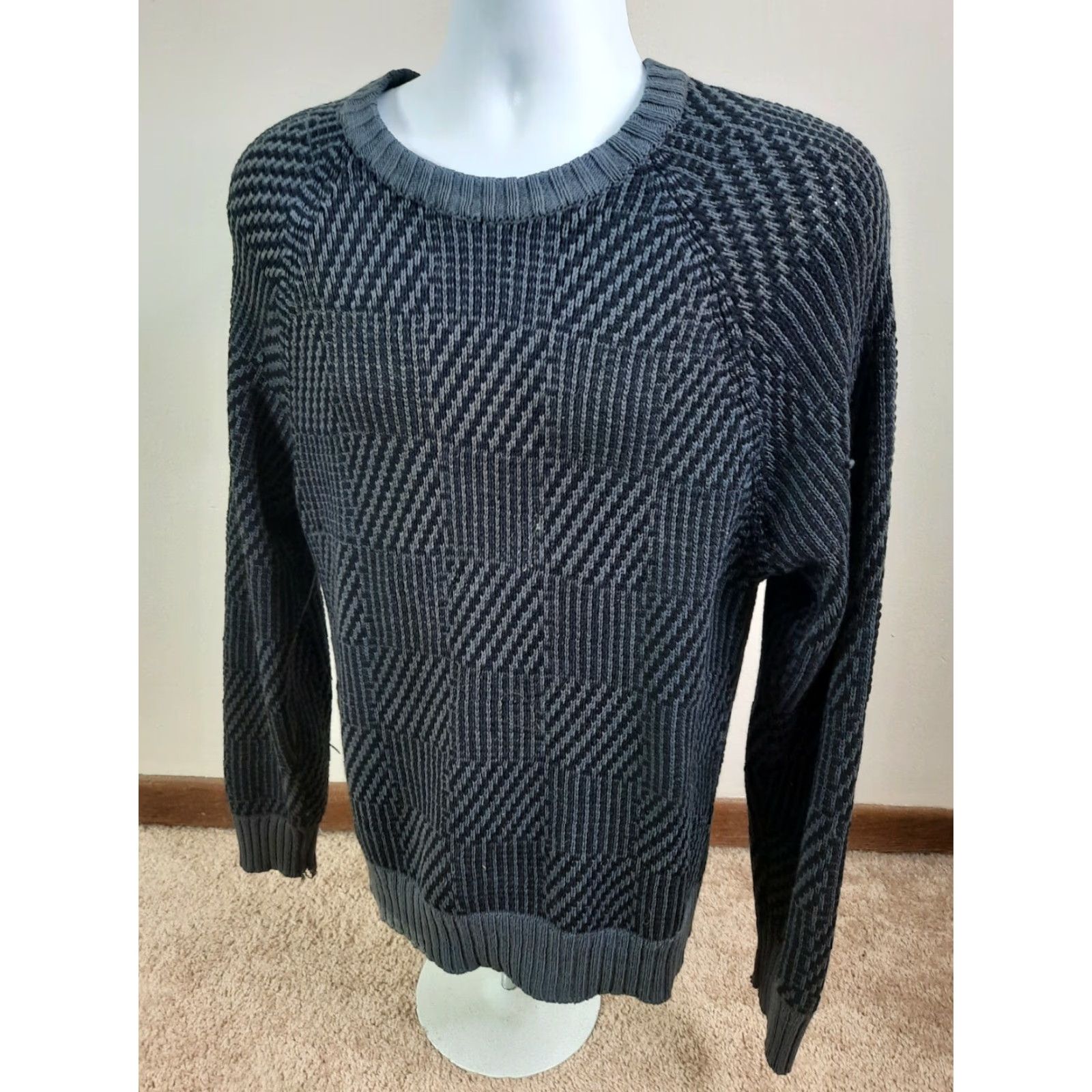 Vintage VINTAGE 80S Cross Bay Mens Gray Black Crewneck Sweater Medium Raglan Size M S7C Pullover Size US M / EU 48-50 / 2 - 4 Thumbnail