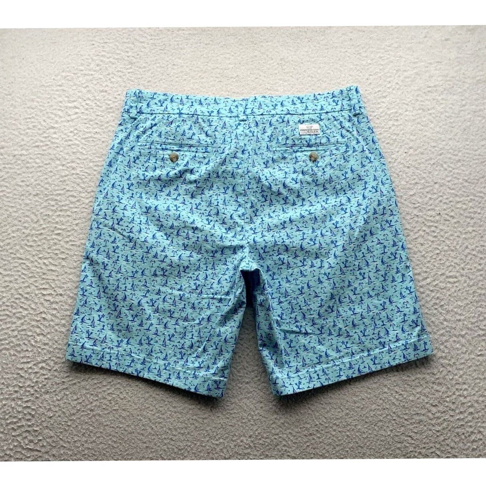 Vineyard Vines Vineyard Vines Mens Shorts Blue 33 9" Sailboat Preppy Size US 33 - 7 Thumbnail