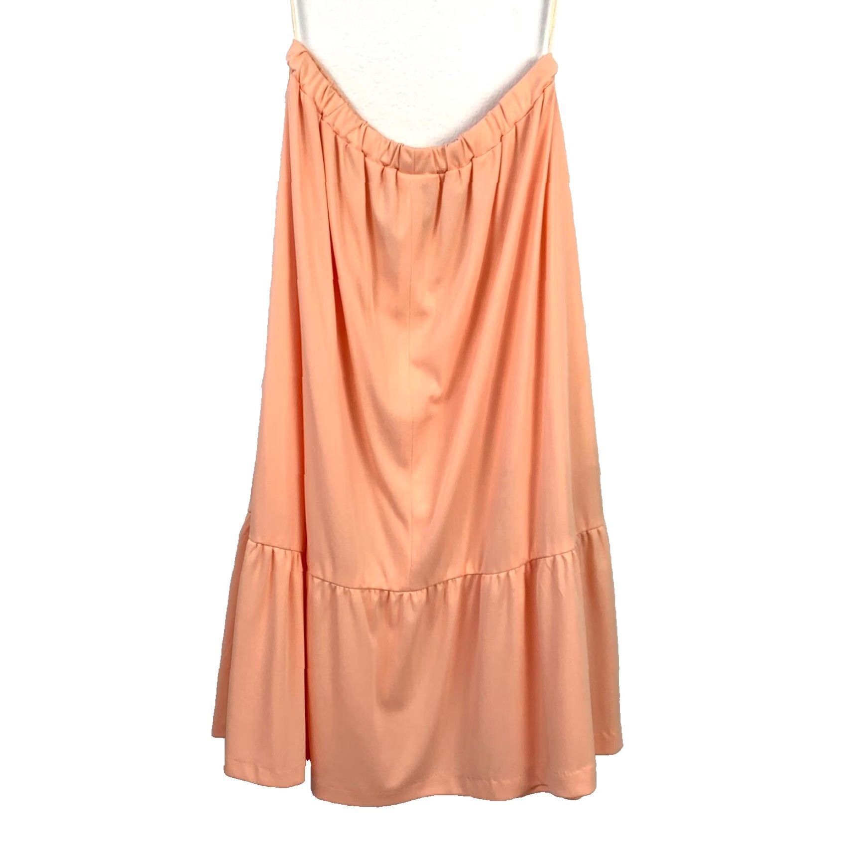 Vintage Vintage Peach Hippy Boho Off Shoulder Two-Piece Shirt Skirt Dress Outfit Size 18 Women Adults Sundress 1970s Holiday Casual United States Size XXS / US 00 / IT 34 - 5 Thumbnail