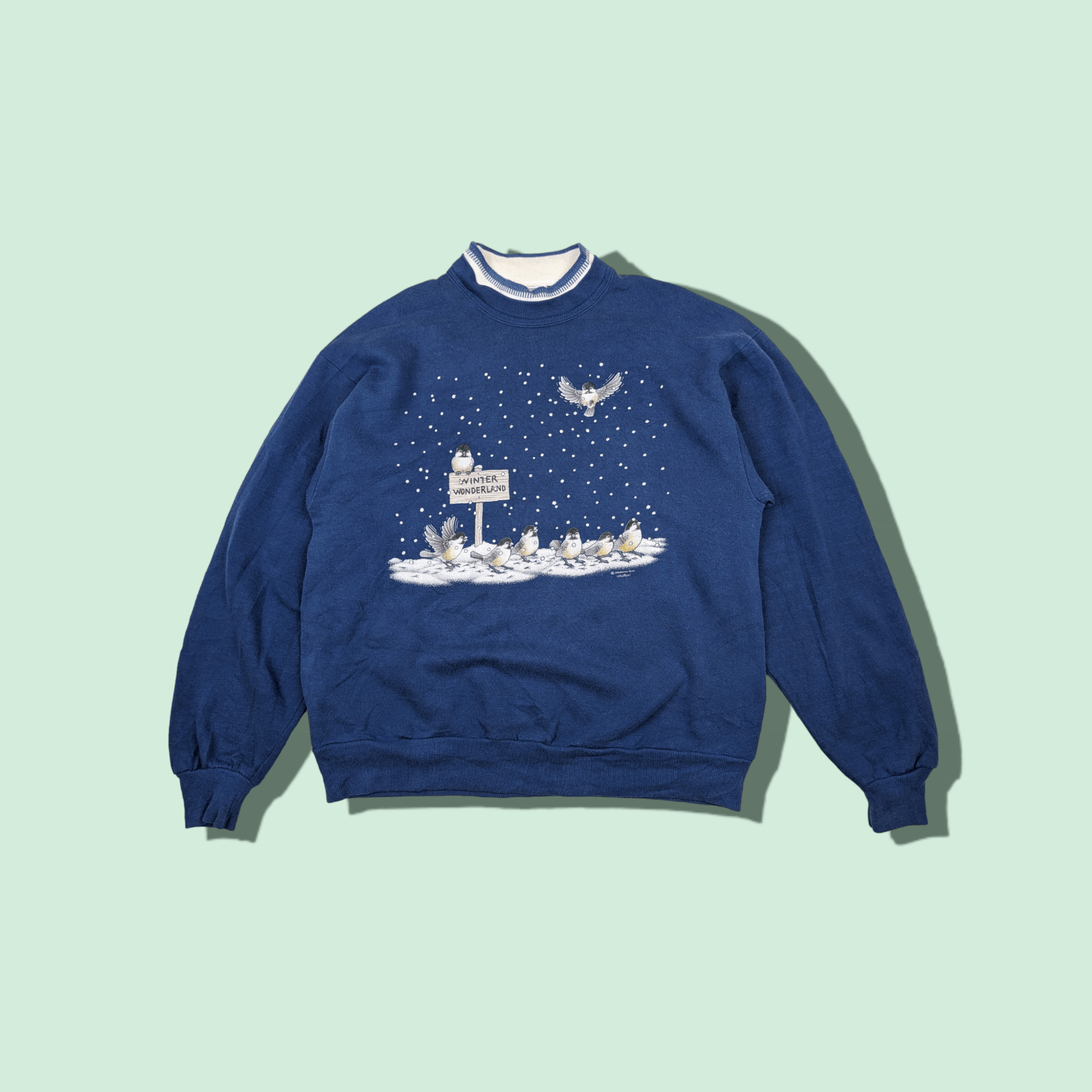 Vintage Vintage 90's MORNING SUN Winter Wonderland Jumper Sweatshirt Size US L / EU 52-54 / 3 - 1 Thumbnail