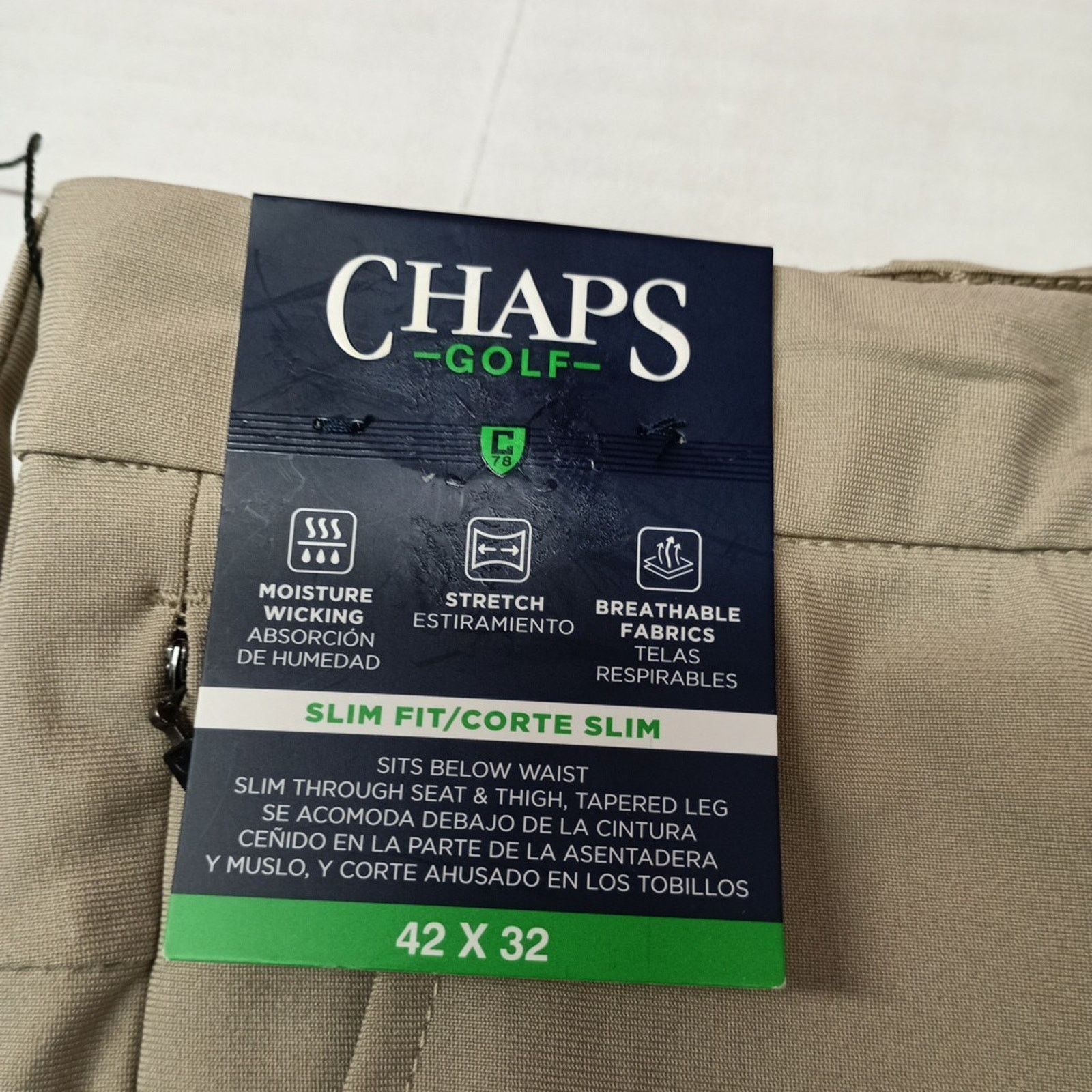 Chaps Chaps Golf Performance Slim Fit Pants Men's 42x32 Khaki Size US 42 / EU 58 - 2 Thumbnail