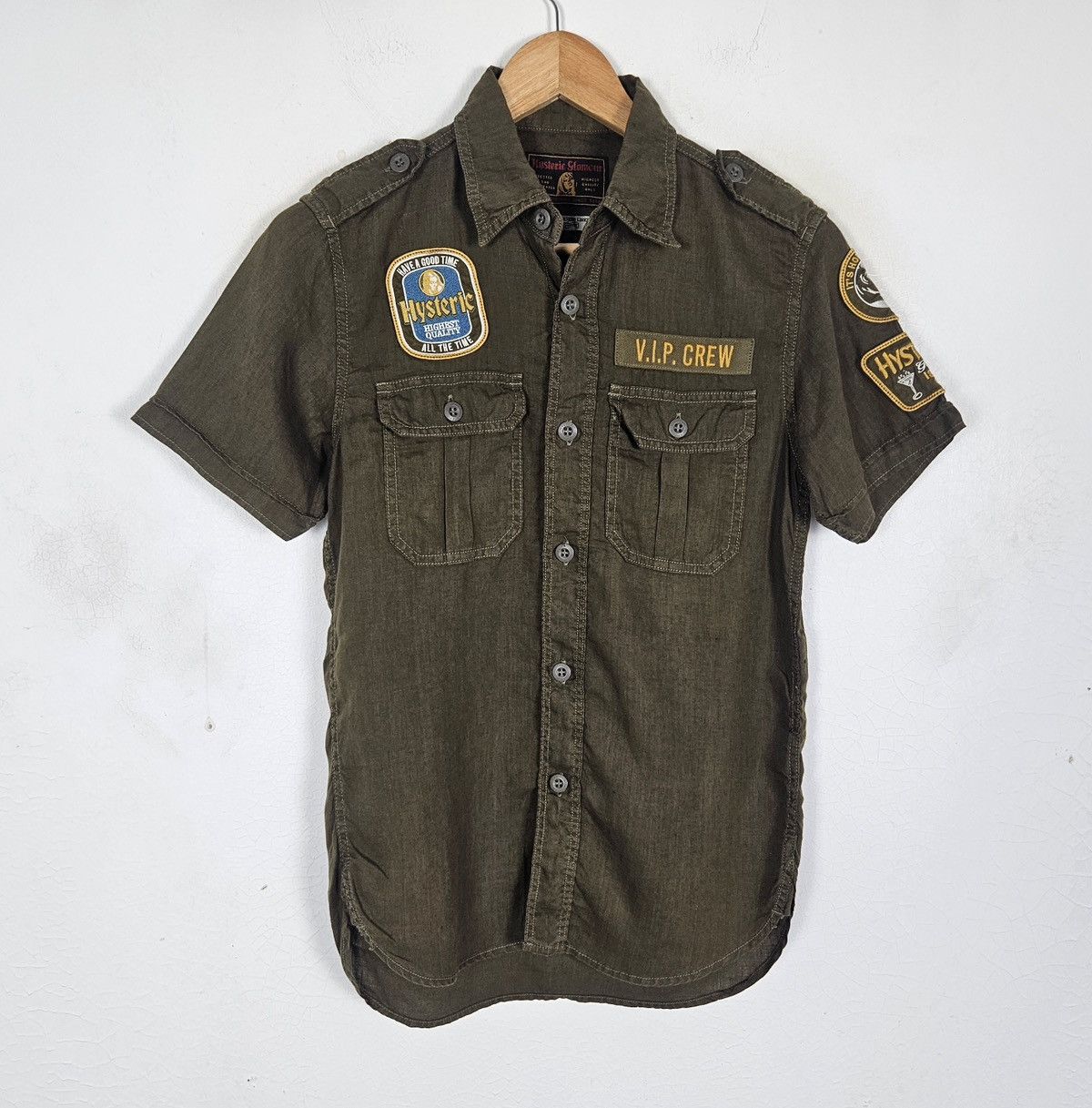 Hysteric Glamour Hysteric Glamour Flanders Linen Vip Crew patch Shirt Size US S / EU 44-46 / 1 - 3 Thumbnail
