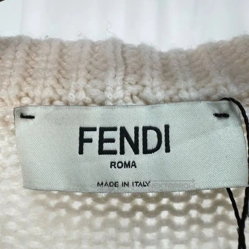Fendi Fendi Cream Logo Knit Sweater for Women . Size L / US 10 / IT 46 - 5 Thumbnail