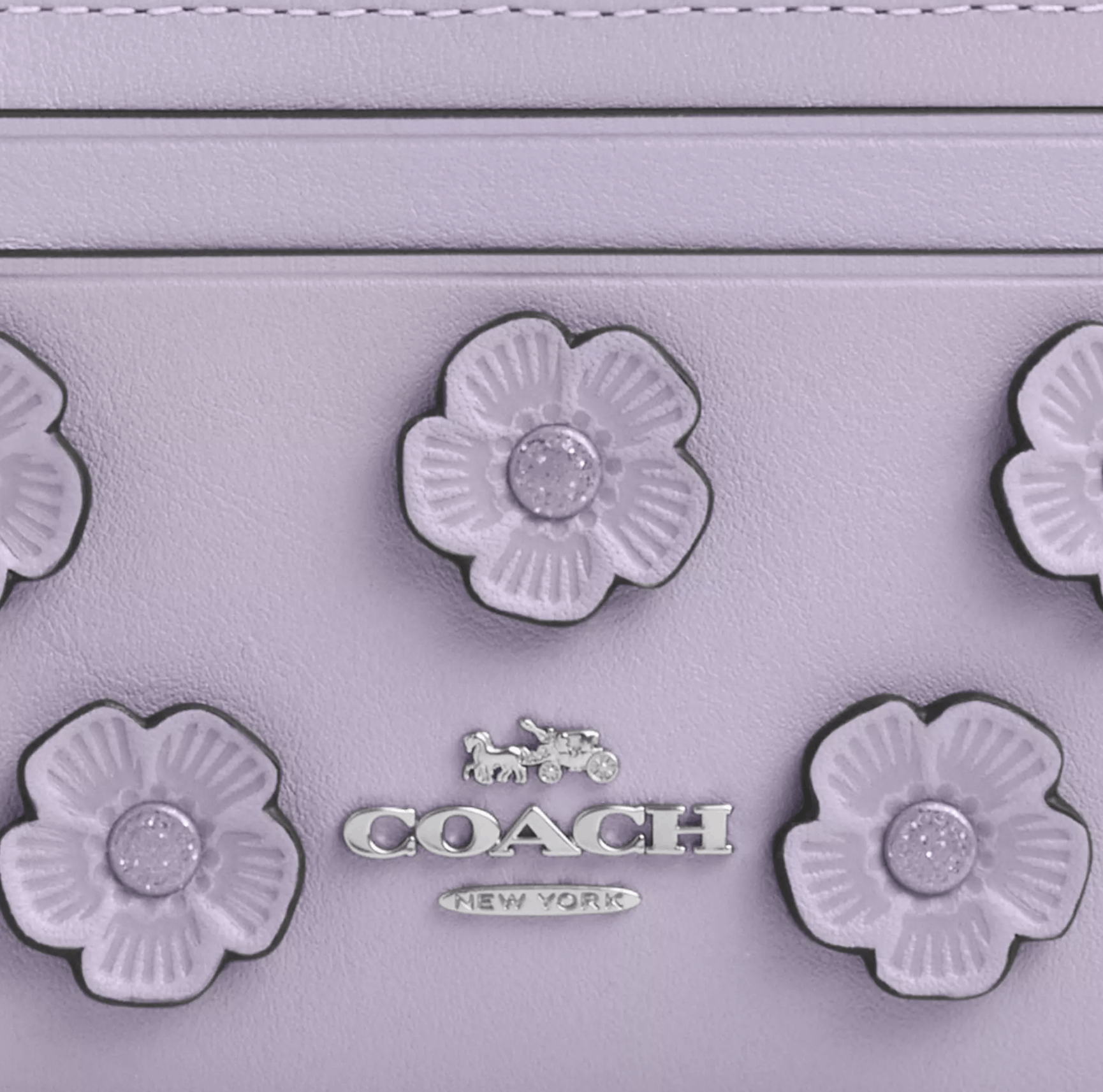Coach Mini Skinny Id Case With Floral Applique CAT65 Size ONE SIZE - 6 Thumbnail