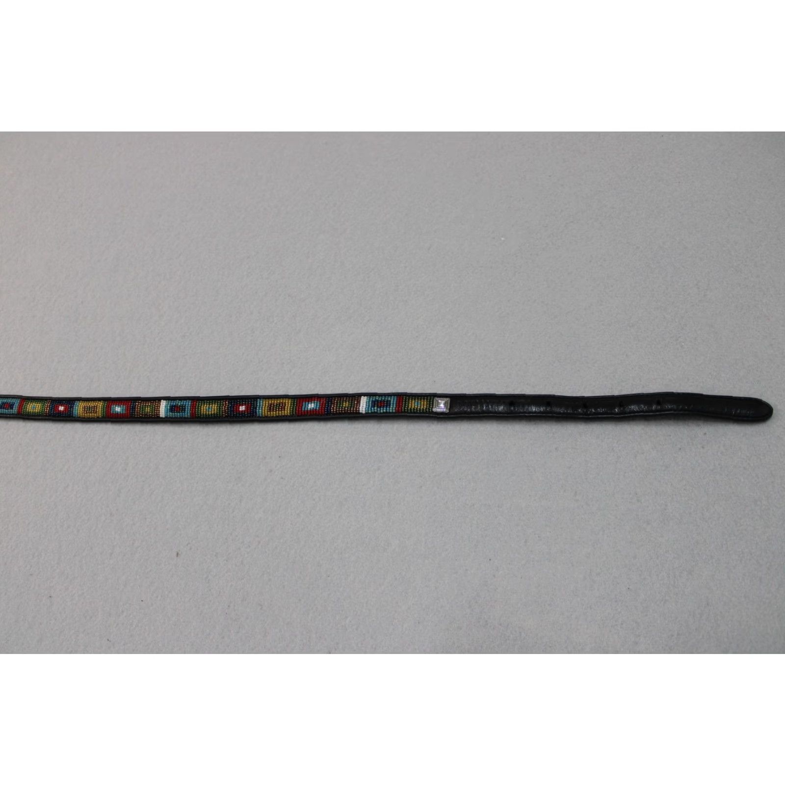 Brighton Belt Womens Small Black Silver Buckle Beaded Boho  display picture 1
