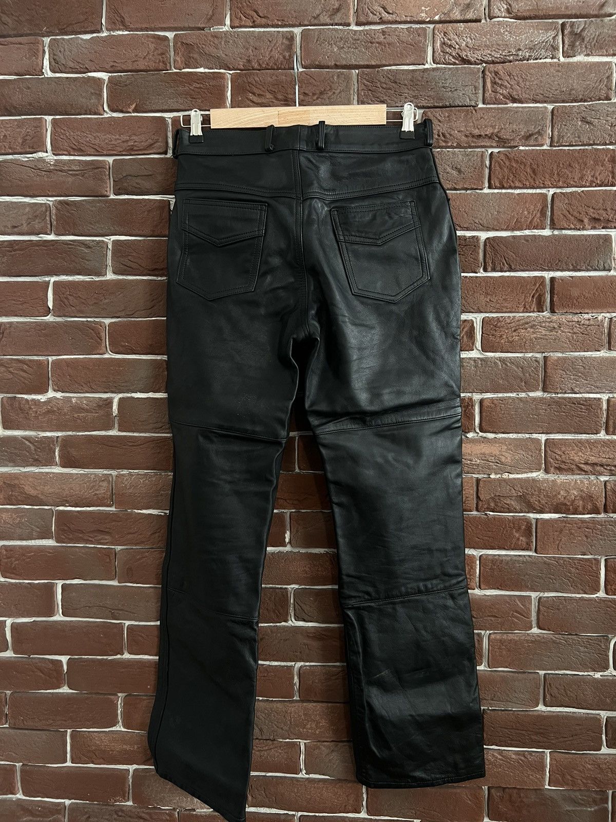 Genuine Leather Genuine Real Leather Black Pant Vintage Rock Punk Hype Y2k Size US 34 / EU 50 - 2 Thumbnail