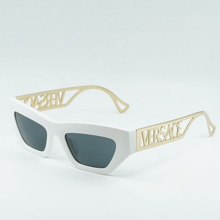 image of New Versace Ve4432U 401/87 Sunglasses in White/Gold, Women's