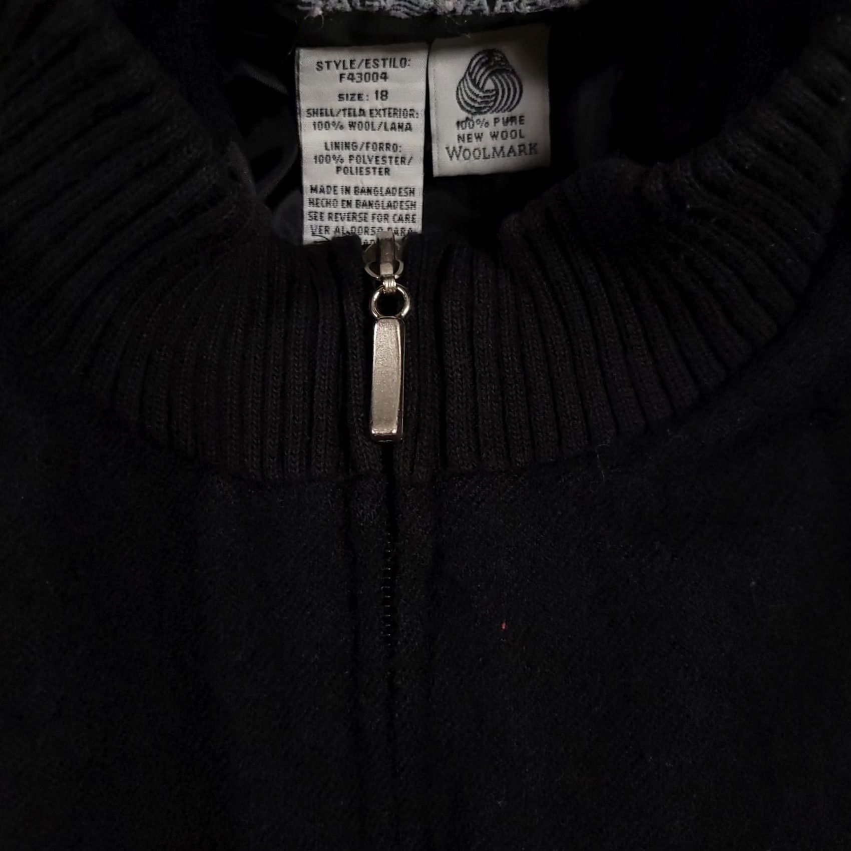 Vintage VINTAGE Sag Harbor Zip Coat Women's 18 Black Wool Classic Preppy Career Lined Jacket Size XXL / US 16-18 / IT 52-54 - 6 Thumbnail