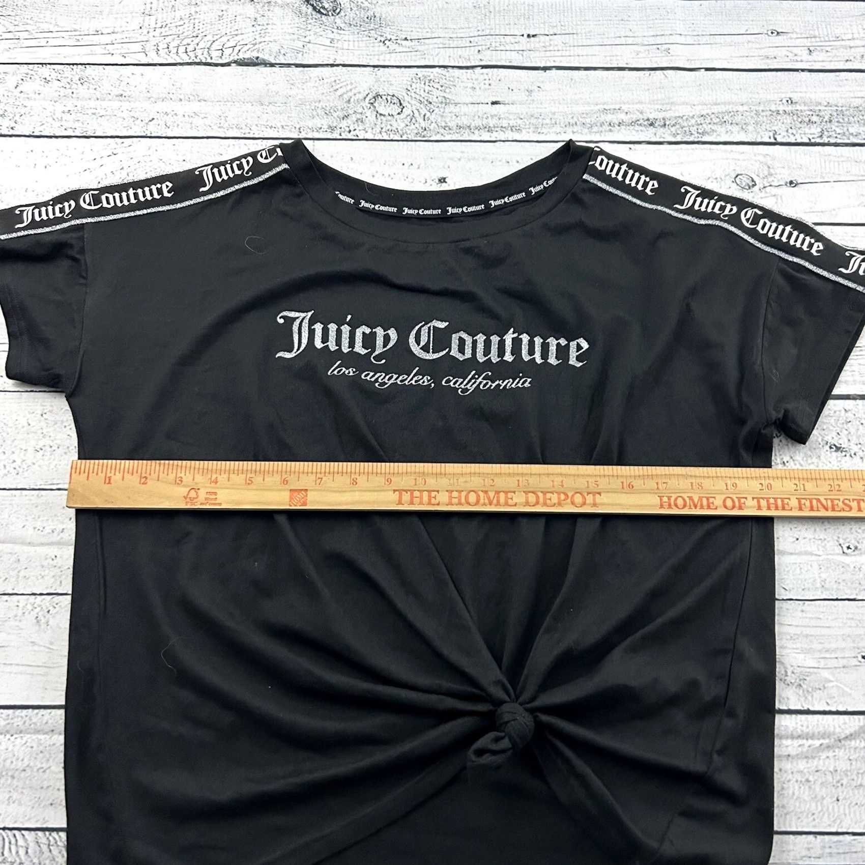 Juicy Couture Juicy Couture T-Shirt Short Sleeve Tie Front Black Women L Basic Oversized Shirt Womens XXL Size L / US 10 / IT 46 - 3 Thumbnail