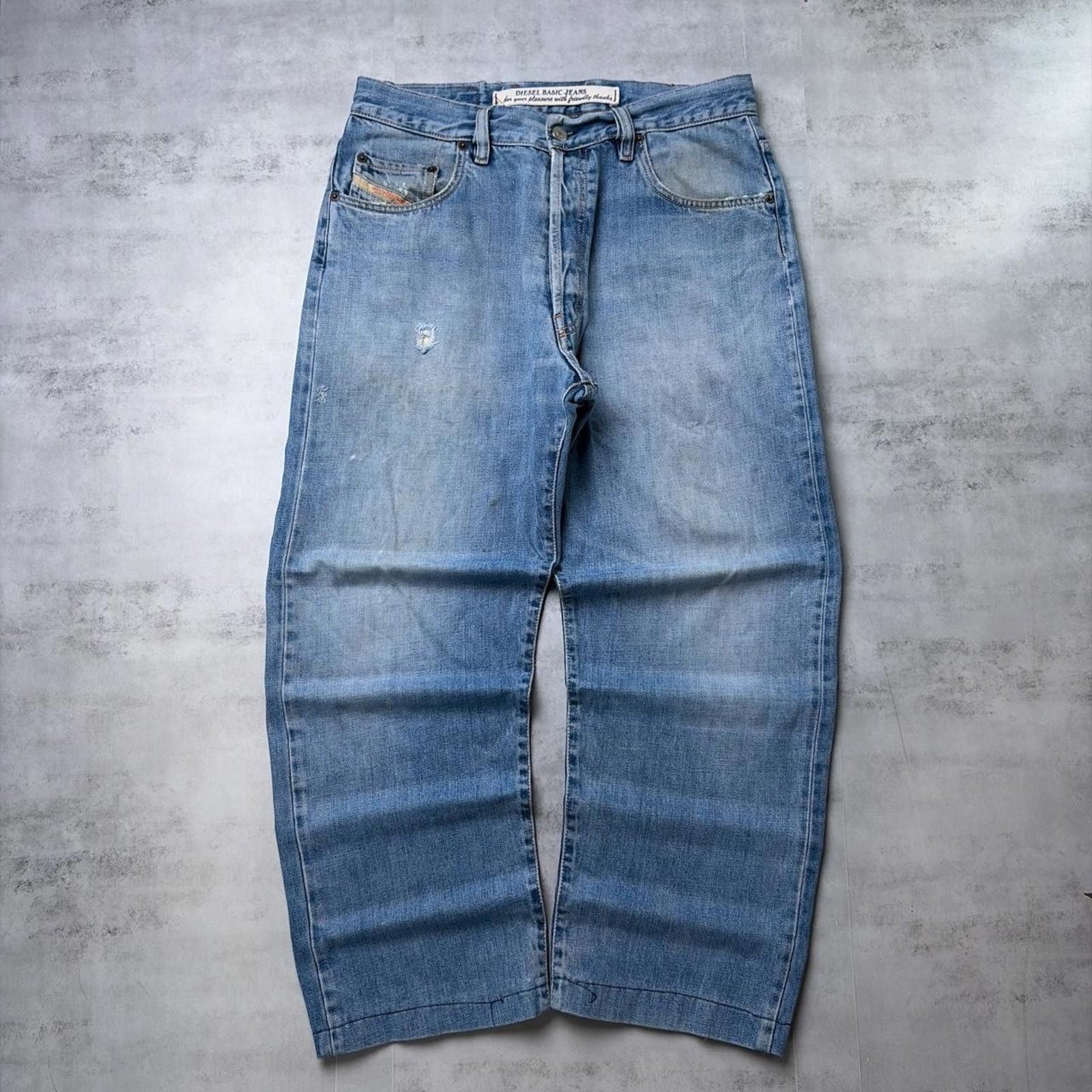 Diesel Y2K Blue Diesel Grunge Basic Baggy Skater Denim Jeans Size US 32 / EU 48 - 4 Thumbnail