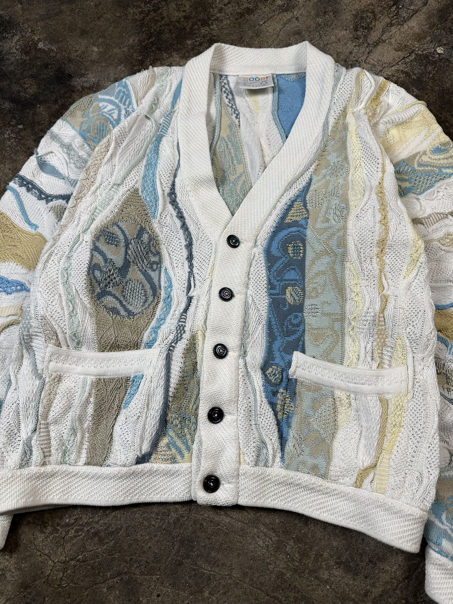 Coogi 90s Crazy Coogi Cable Knit Cotton Cardigan Size US M / EU 48-50 / 2 - 4 Thumbnail