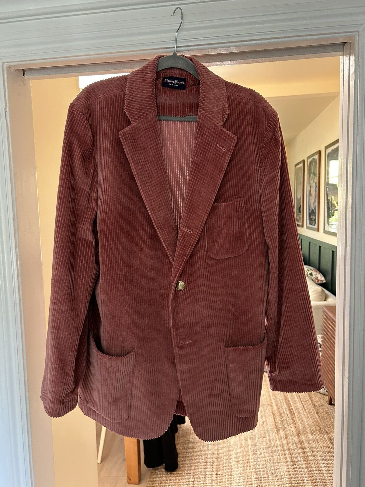 Rowing Blazers Pink Corduroy Blazer - Rowing Blazers Size 44L - 2 Thumbnail