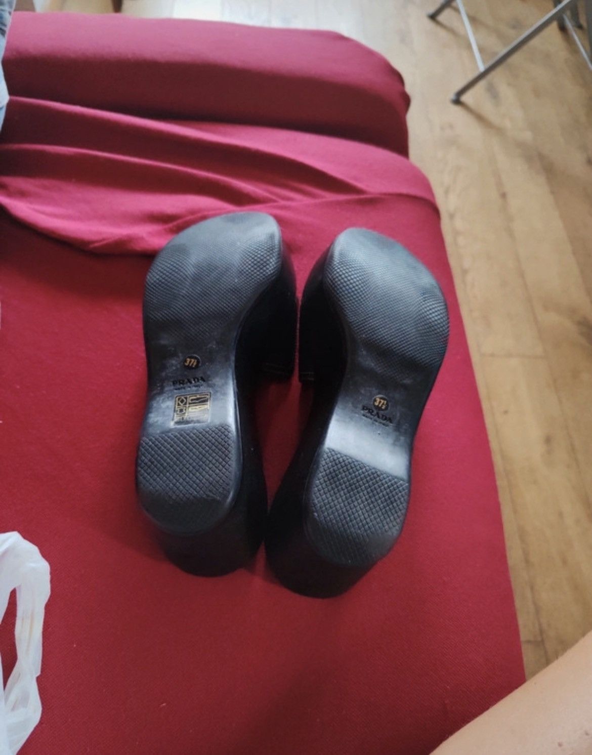 Prada VINTAGE PRADE PLATFORM CLOG HEELS Size US 7.5 / IT 37.5 - 3 Thumbnail