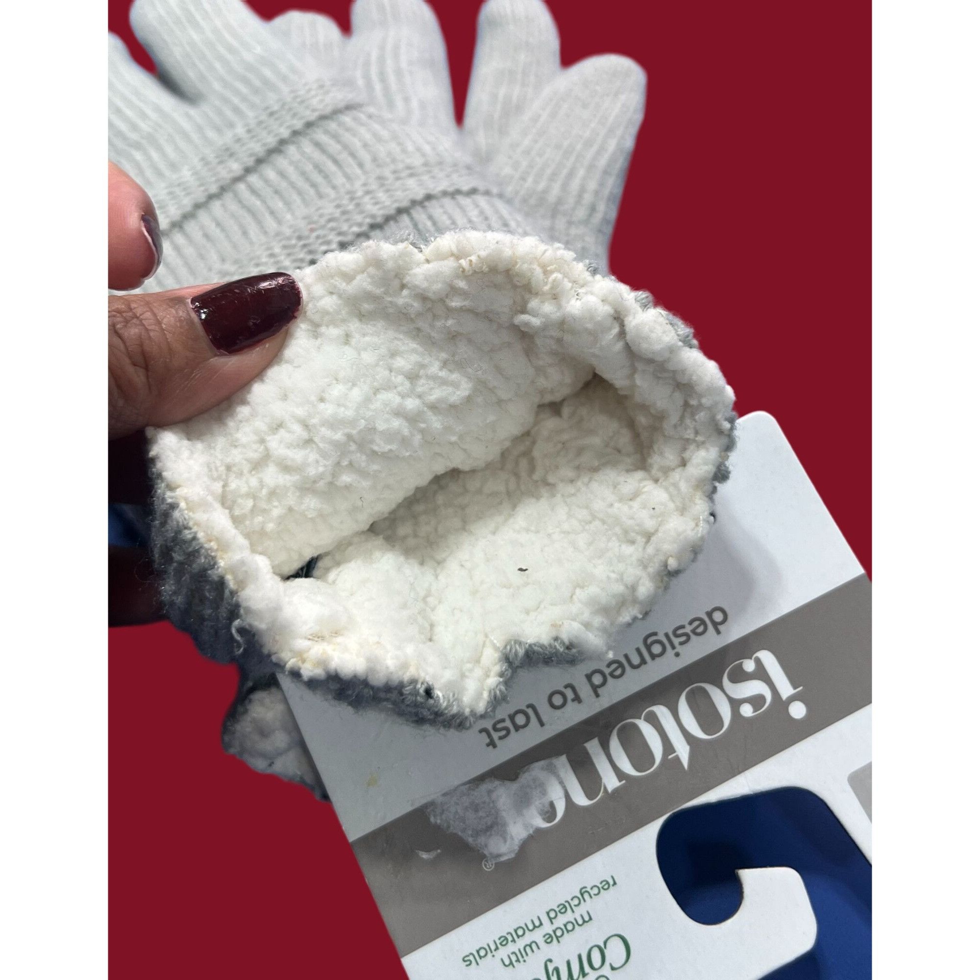 Other Isotoner - Women's Winter Gloves - Light Gray - 1SZ Size ONE SIZE - 6 Thumbnail