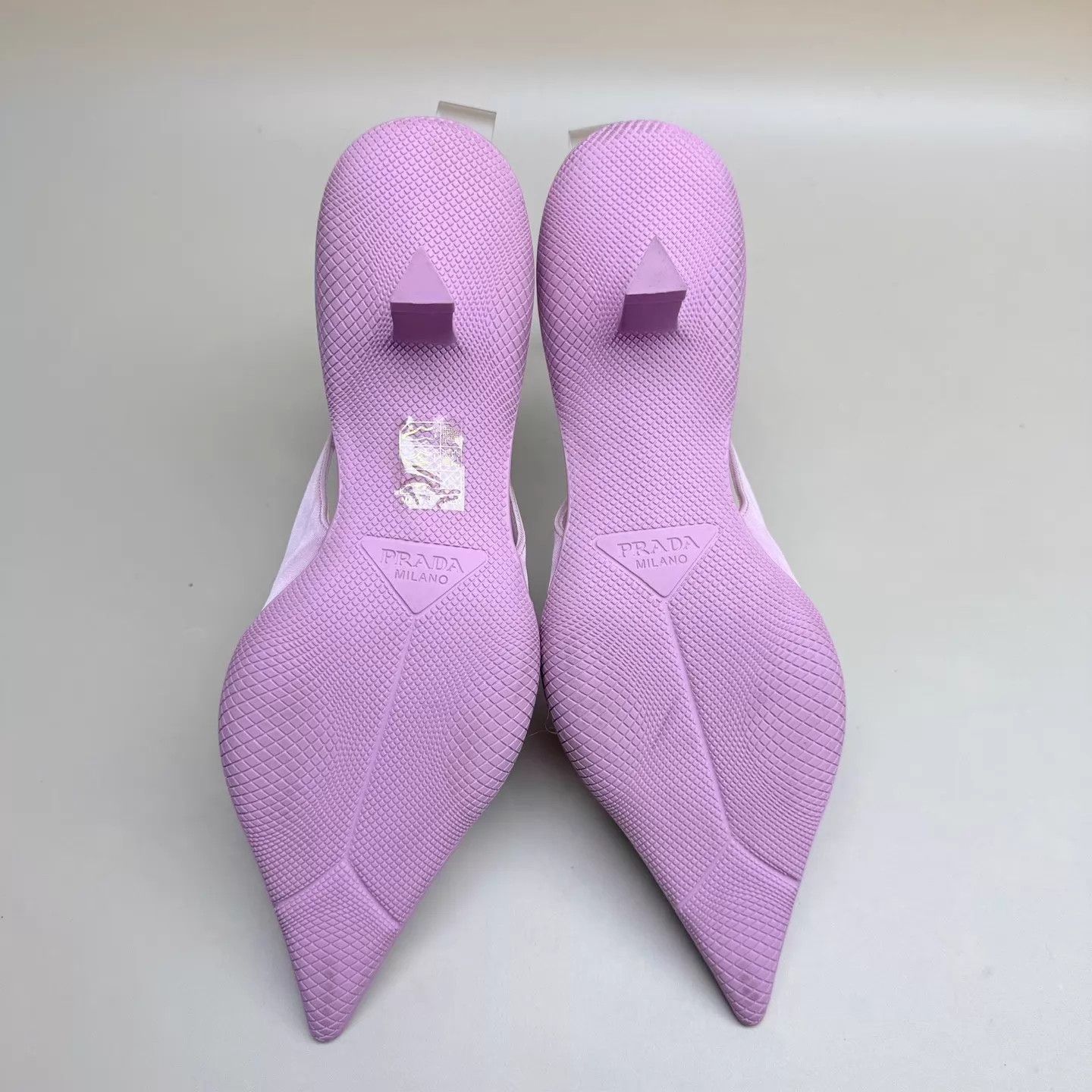 Prada Prada Women's Pink Triangle Logo Kitten Heel 37 EU Mint Size US 6.5 / IT 36.5 - 6 Thumbnail