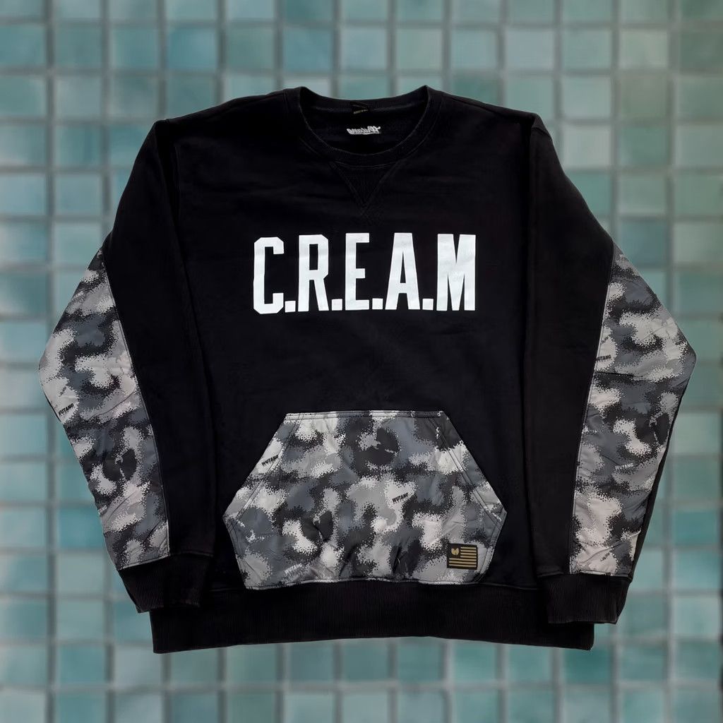 Vintage Wutang Sweatshirt Mens XXXL Black CREAM Camo Graphic Print Pullover Crew Neck Regular Fit USA Hip Hop Sports Theme Size US XXL / EU 58 / 5 - 1 Thumbnail
