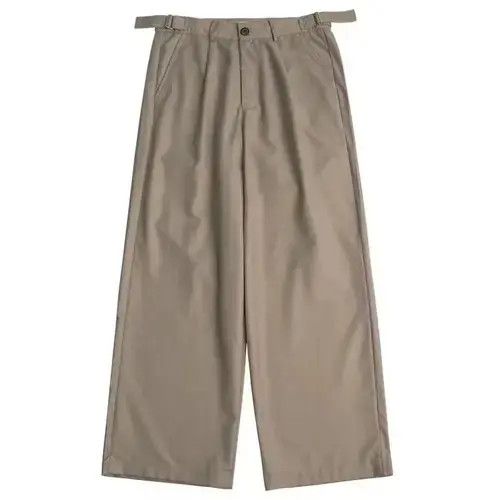 Japanese Brand 20SS Indigo Union Japan Khaki Minimal Relaxed Fit Pants Size US 33 - 1 Thumbnail