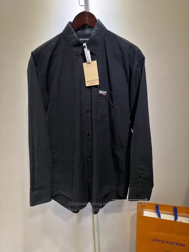 Balenciaga Balenciaga size 37 Coke embroidery black long-sleeve shirt Size US XS / EU 42 / 0 - 1 Thumbnail